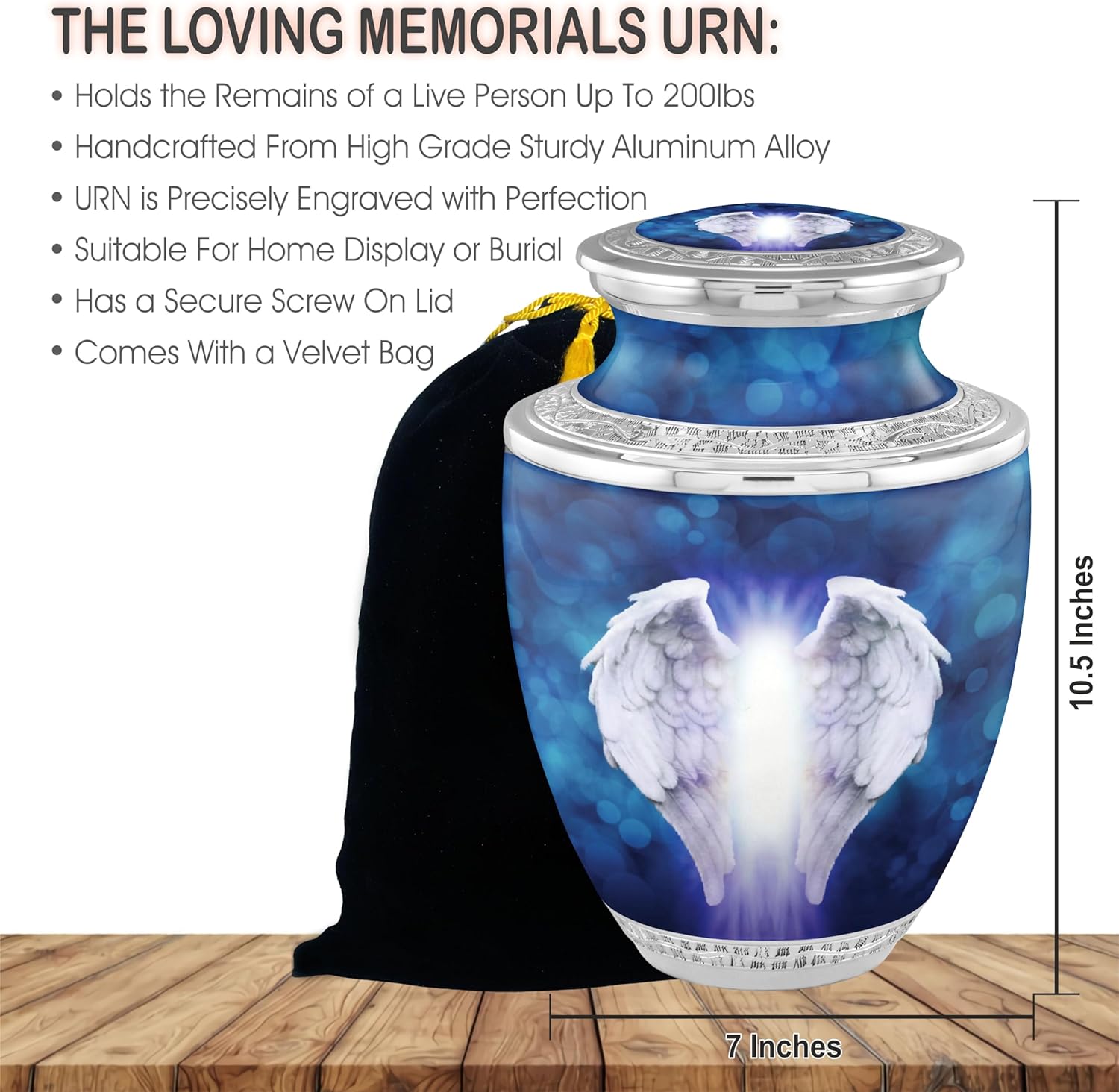 Angel Wings Cremation Urns for Adult Ashes