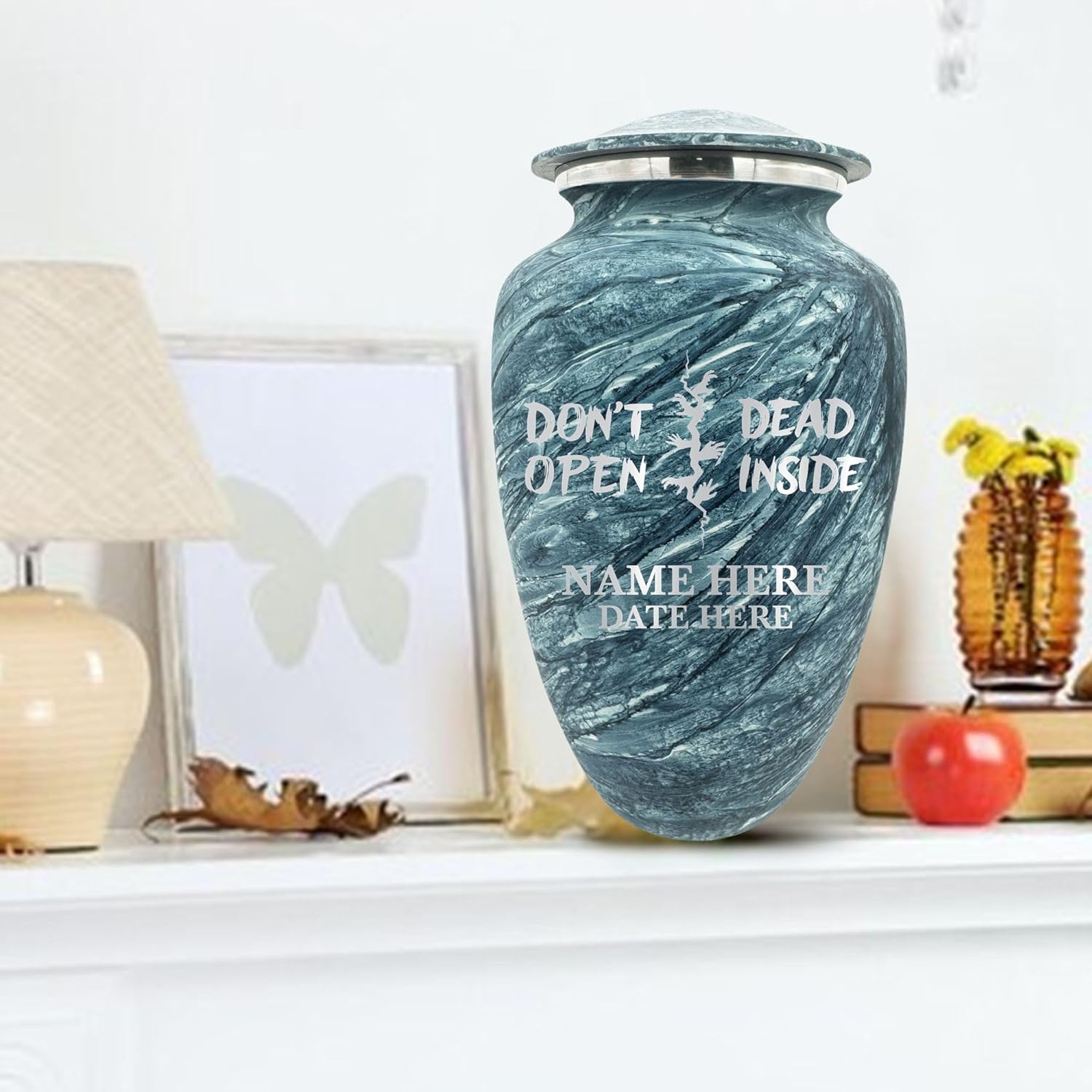 Custom Large Cremation Urn for Movie Fans - Blue