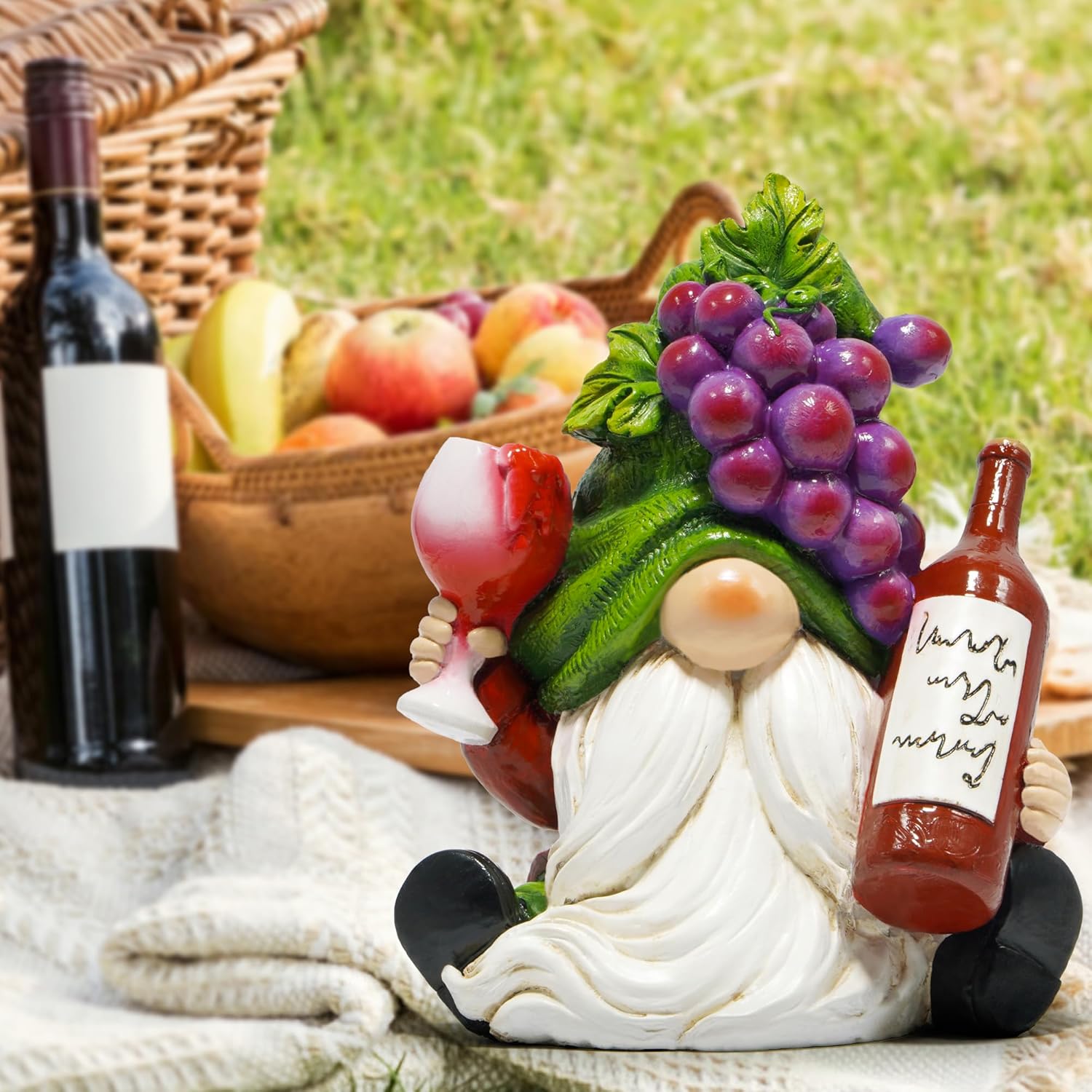 Hodao Red Wine Gnome Figurines Decor