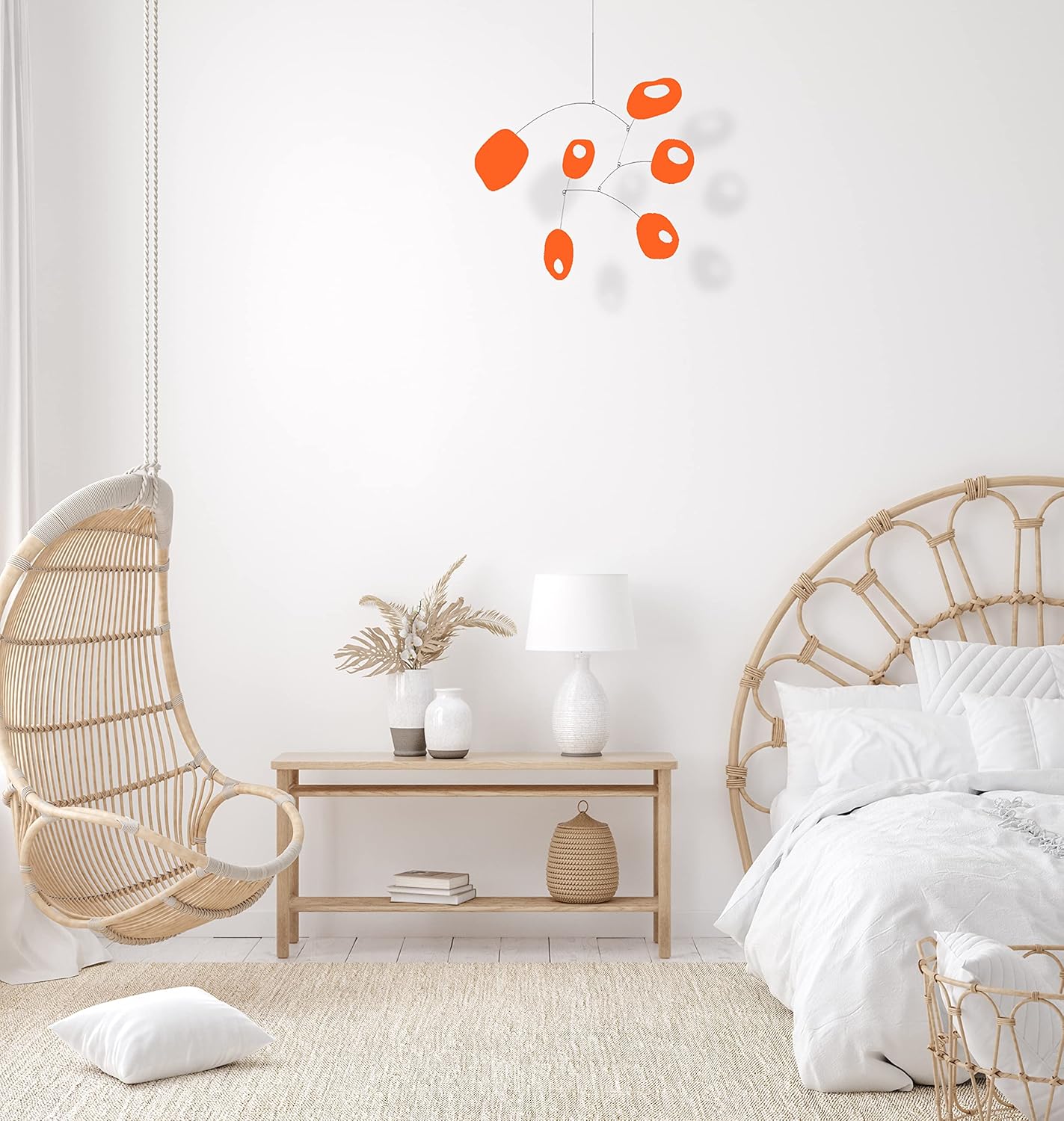 Orange Retro Modern Art Mobile 24x22 Made in USA