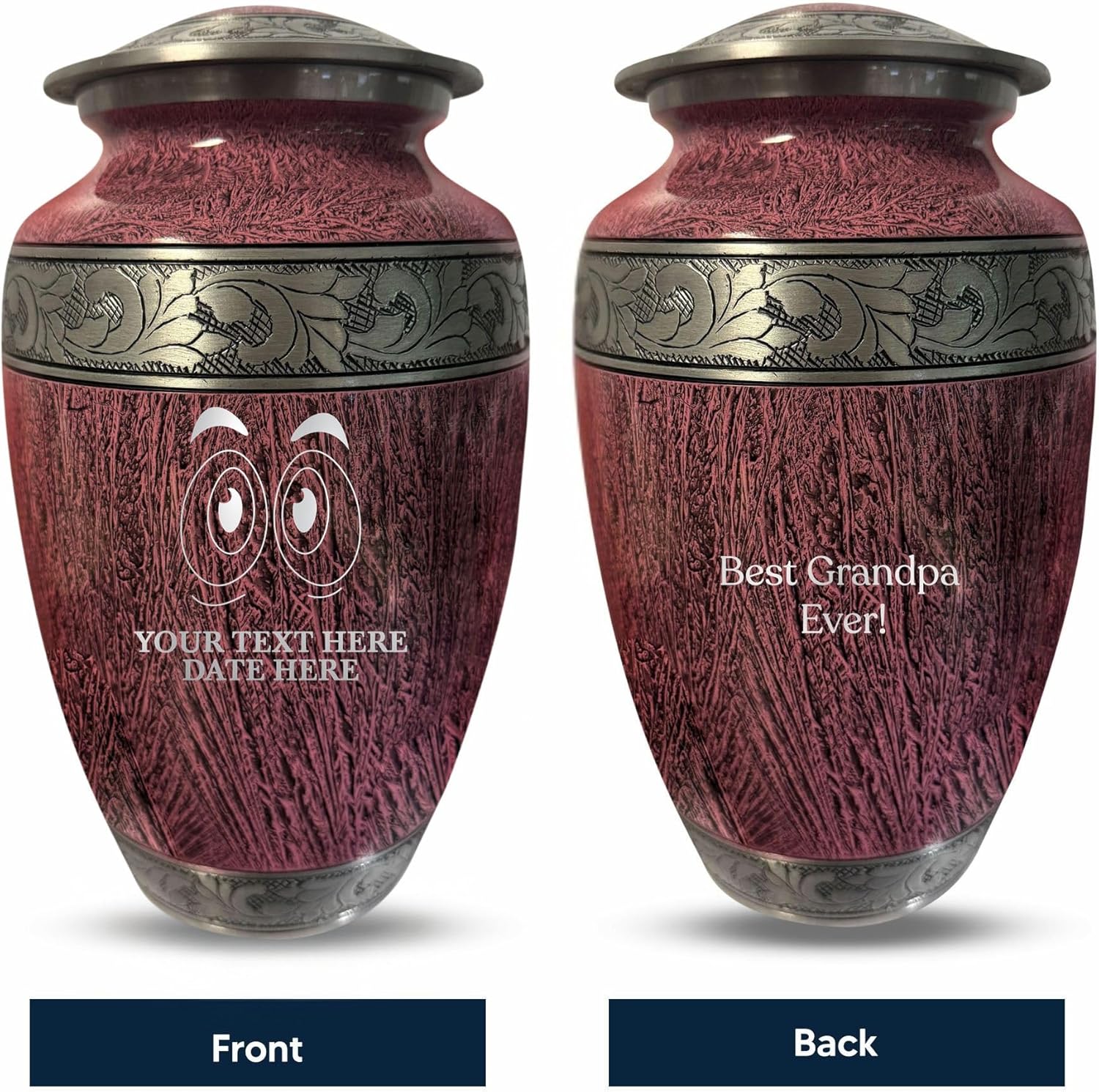Personalized Large Cremation Urn with Funny Googly Eyes and Name
