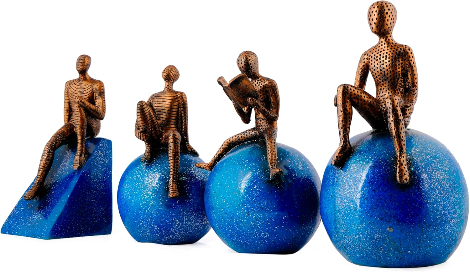 Heritage Handicraft Resin Man Sitting Ball Figurine Set of 4