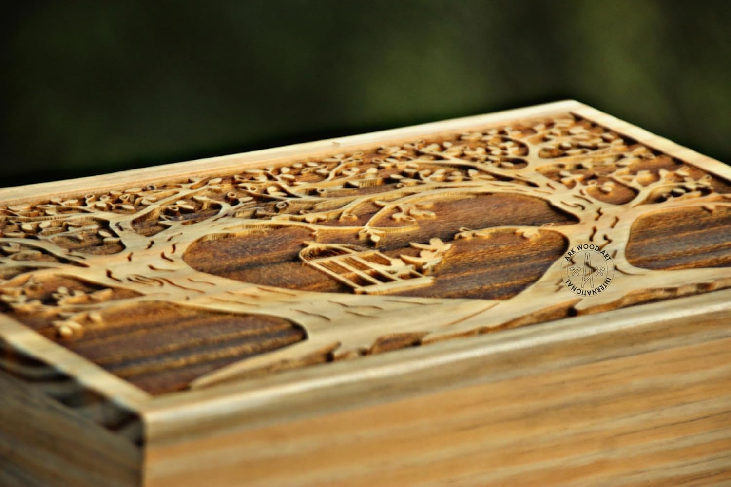 Life of Tree Urn for Human Ashes - Handmade Wood
