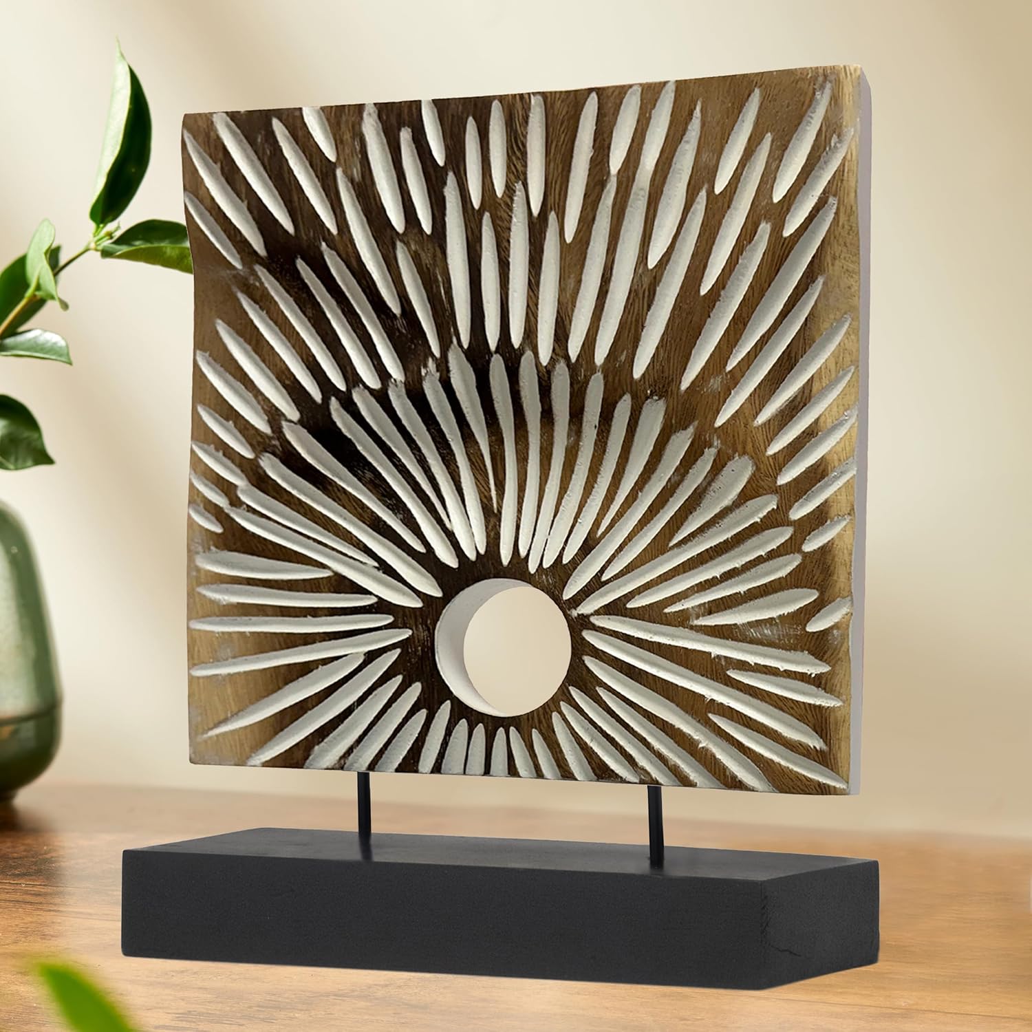 Decozen Handcrafted Solid Wood Centerpiece for Home Decor