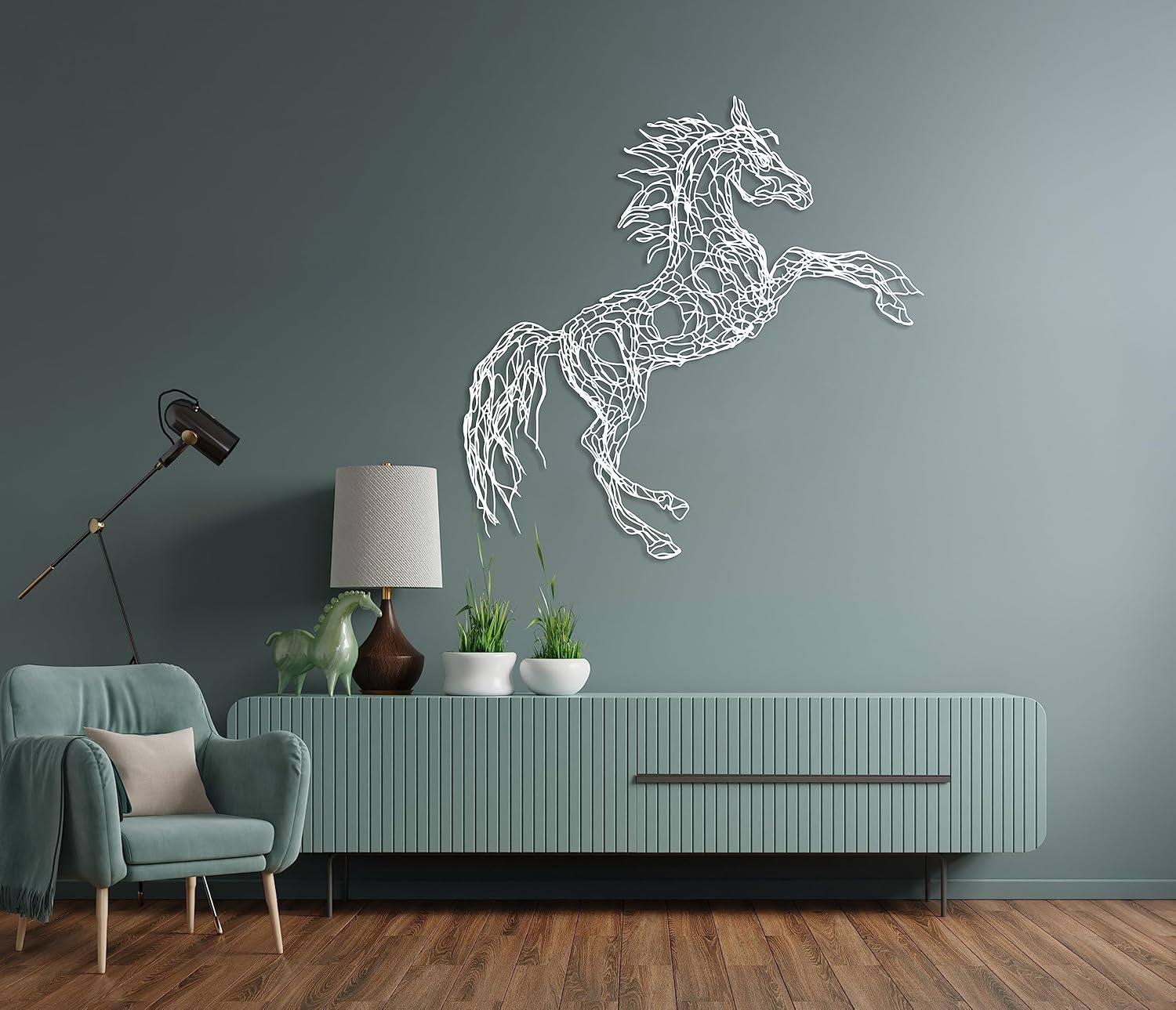DecoSoul 3D Shadow Metal Horse Wall Art