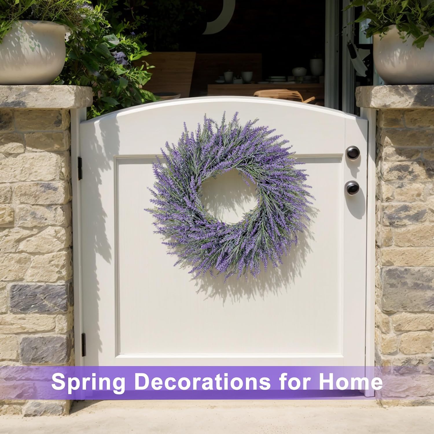 26 Inch Lavender Wreath for Front Door Home Decor