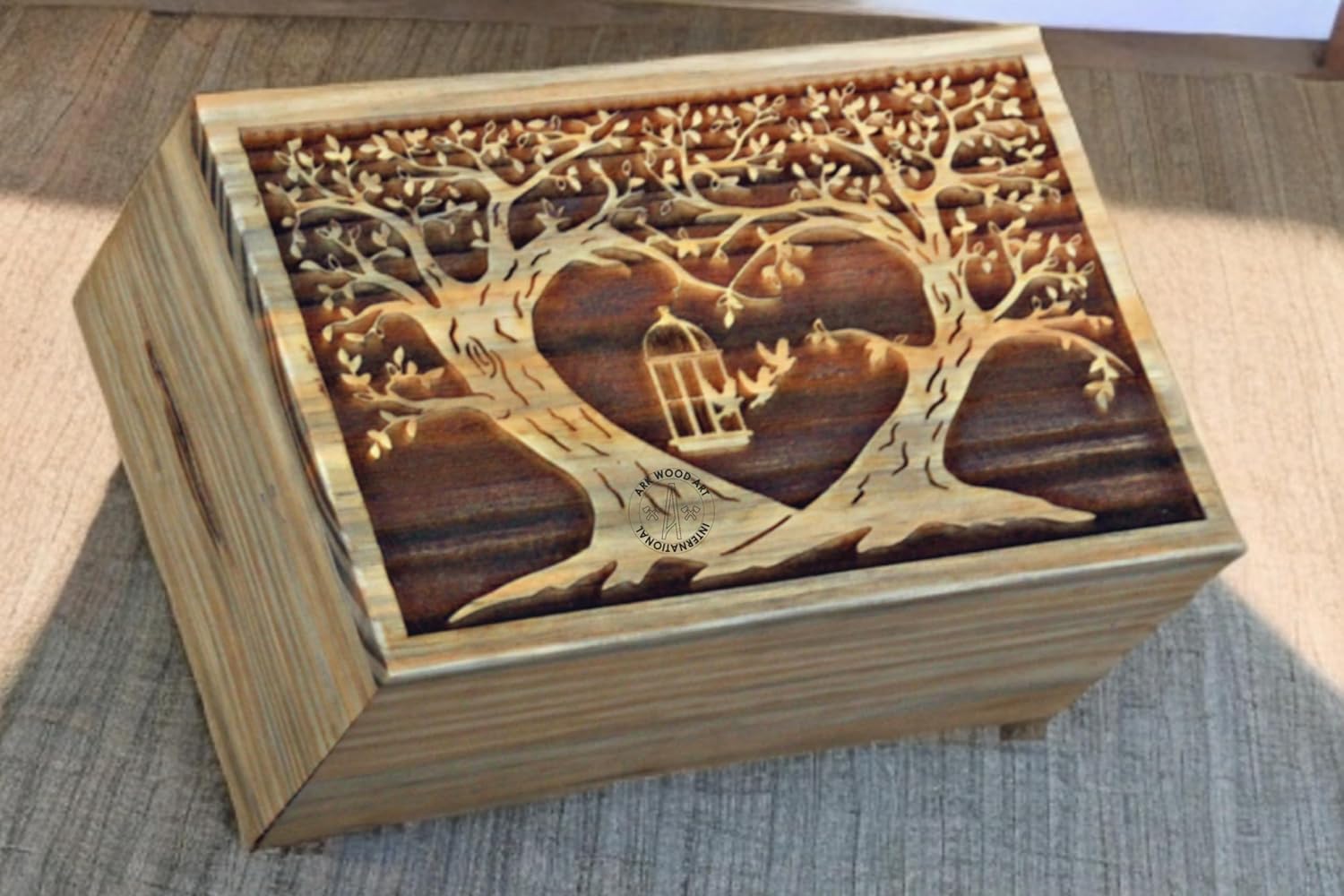 Life of Tree Urn for Human Ashes - Handmade Wood