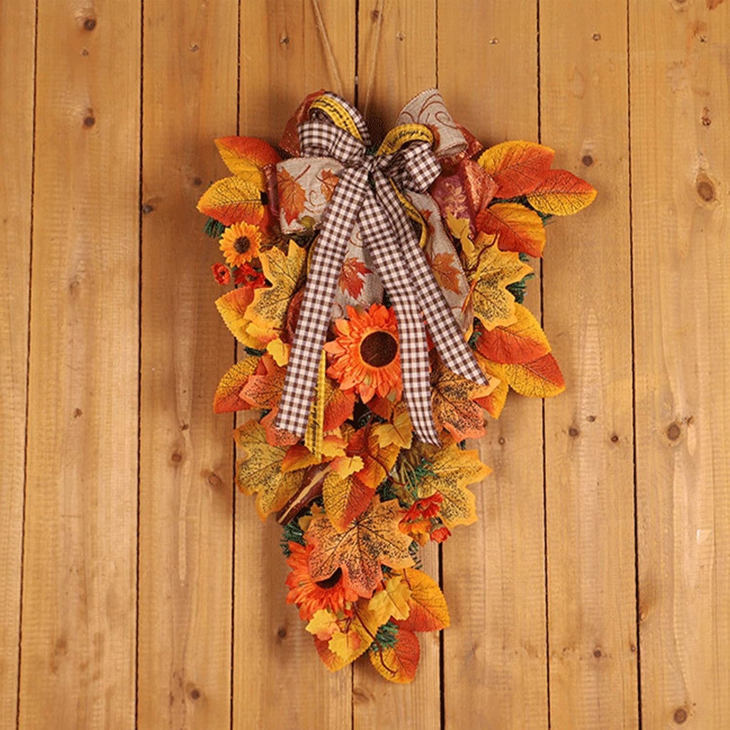 Fall Maple Swag Wreath for Front Door
