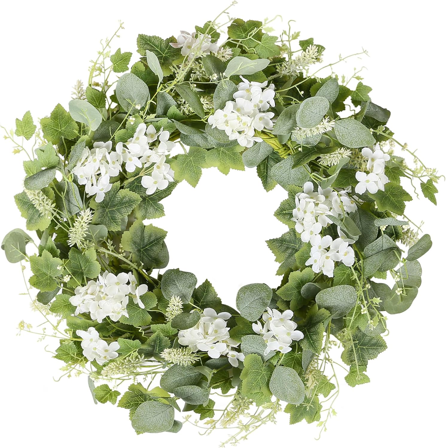 YNYLCHMX 18 Inch Spring Summer Wreath for Front Door