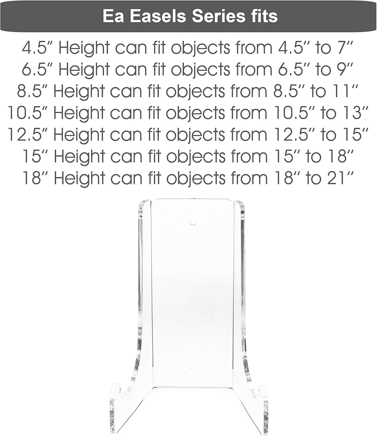 Clear Choice Double Bend Acrylic Easel Stand 65 H 316 Thick