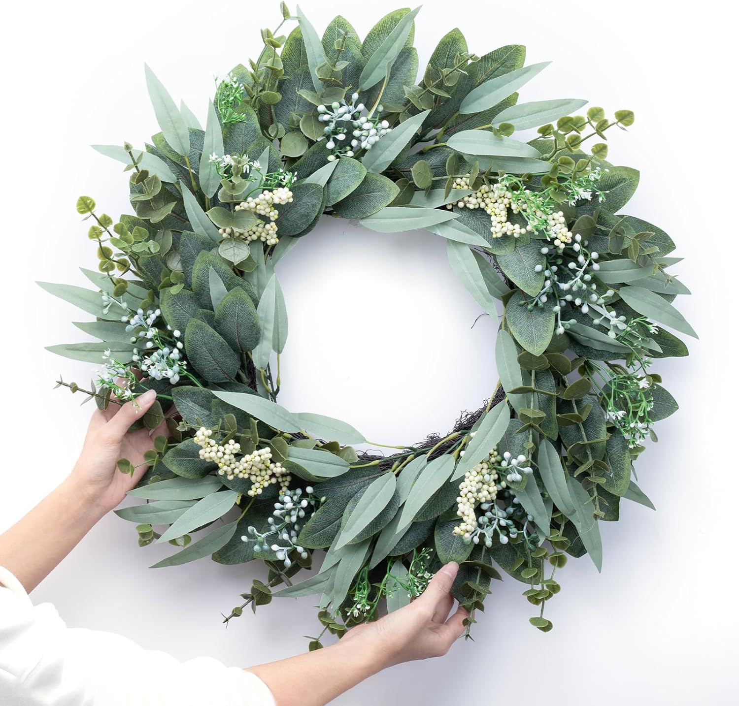 Eucalyptus Wreaths 22 Inch Artificial Greenery Front Door Decor