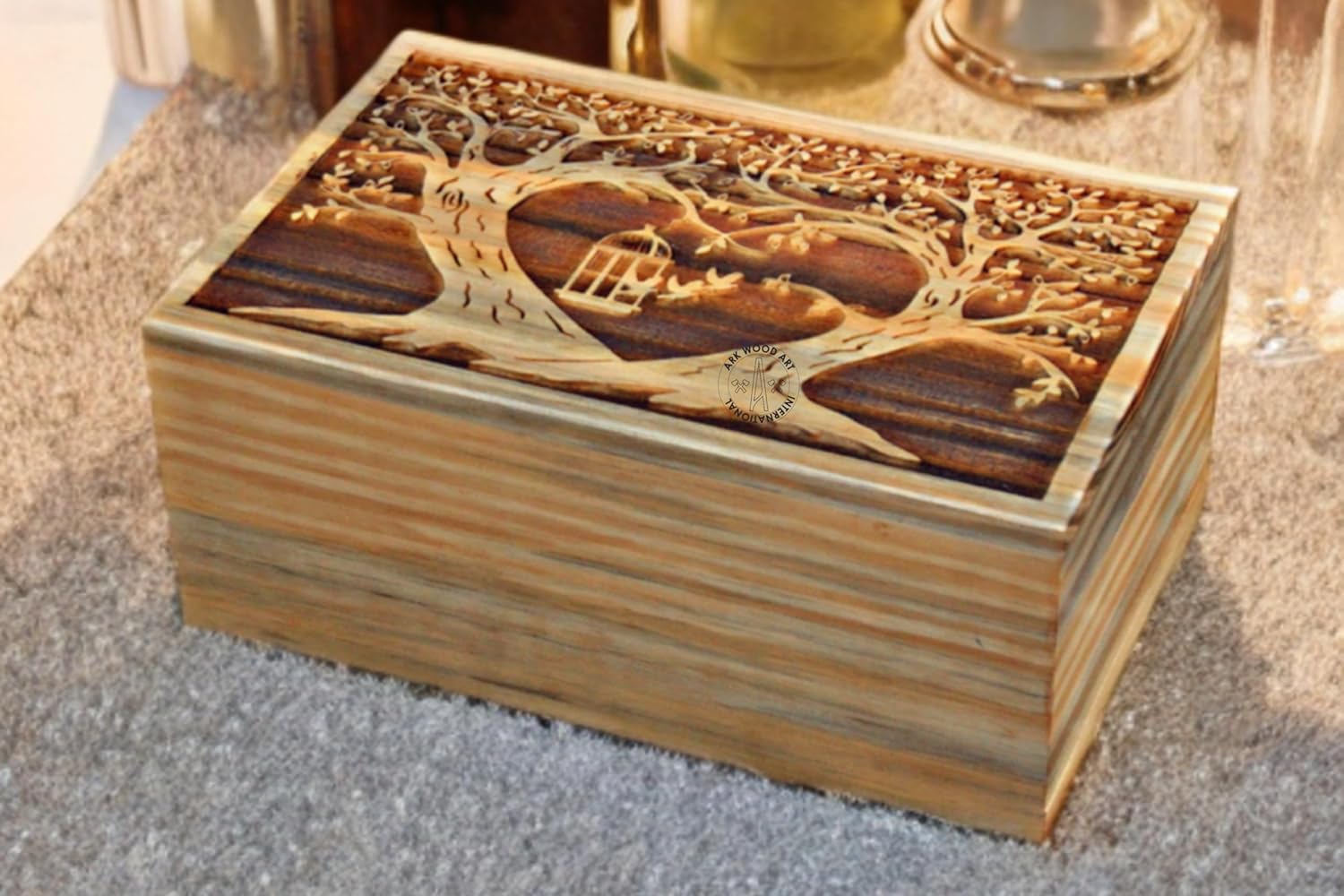 Life of Tree Urn for Human Ashes - Handmade Wood