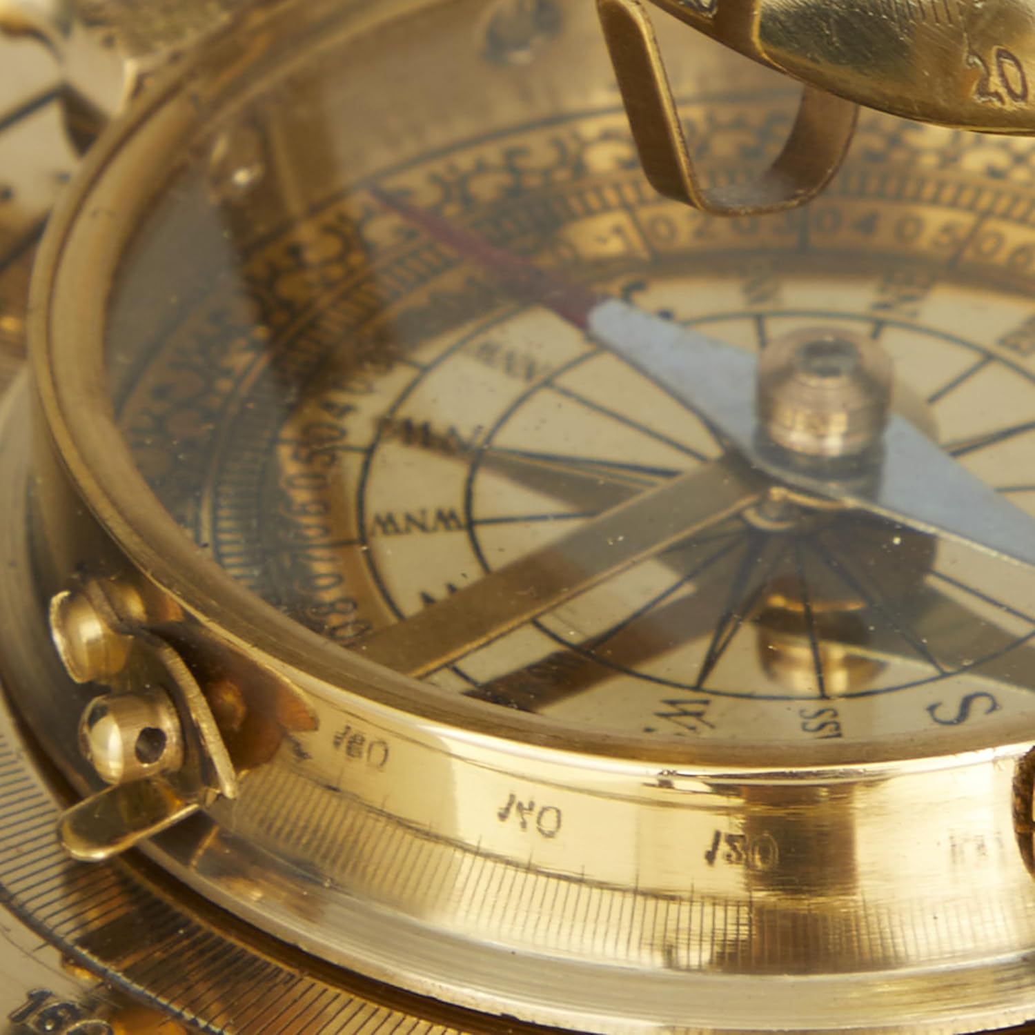 Deco 79 Brass Metal Telescope with Compass Base