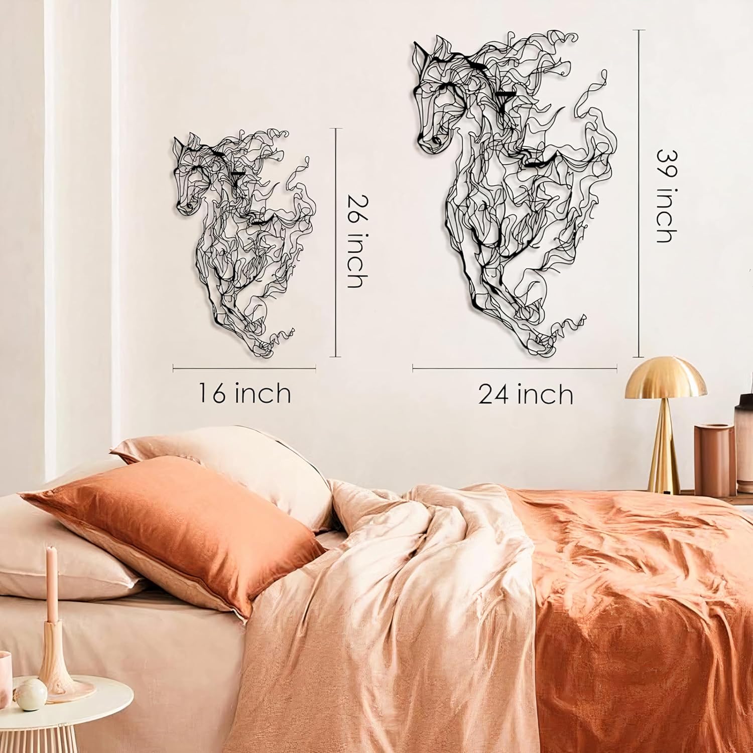 PLTZCRAFT Horse Wall Art Decor Sculpture 39x24in