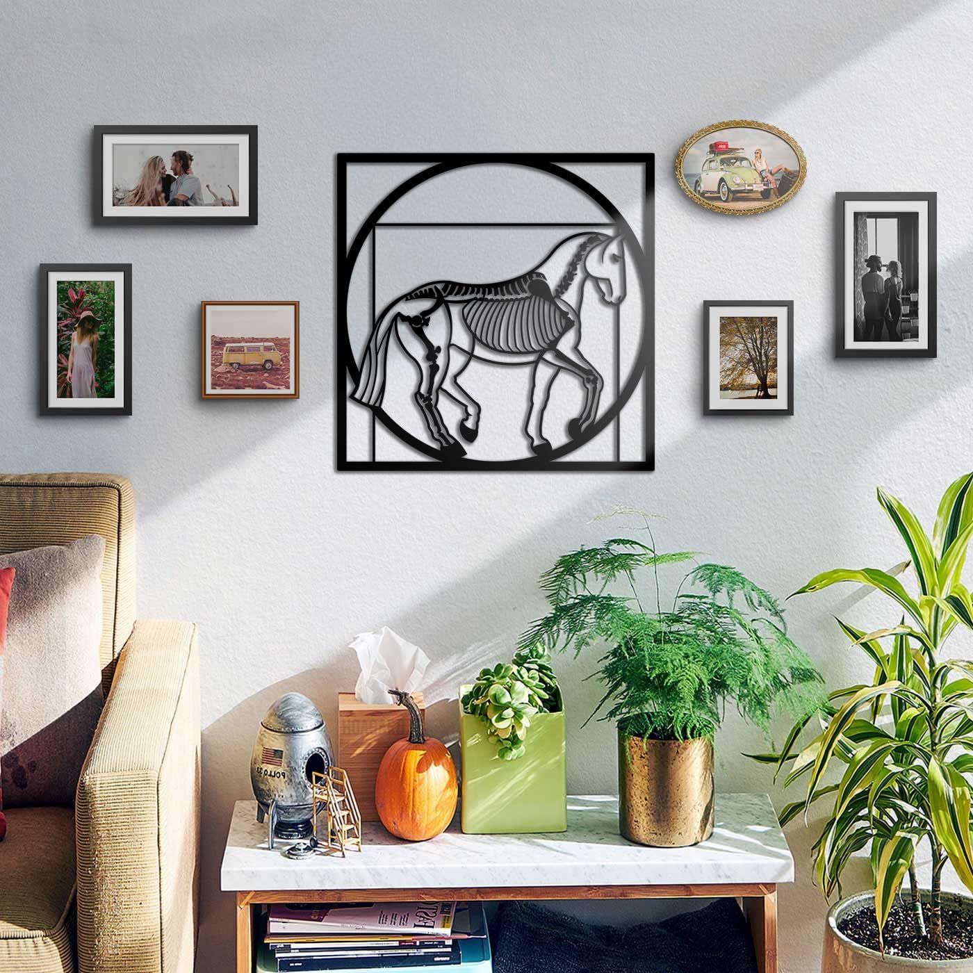Equine Skeleton Wall Art - Modern Horse Anatomy Decor