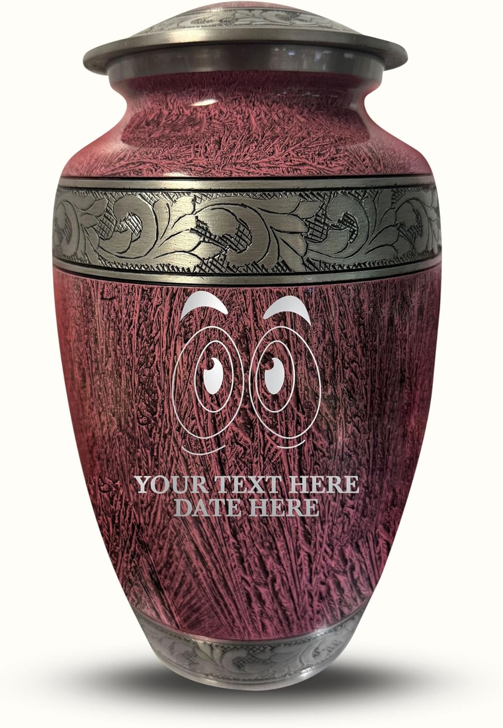 Personalized Large Cremation Urn with Funny Googly Eyes and Name
