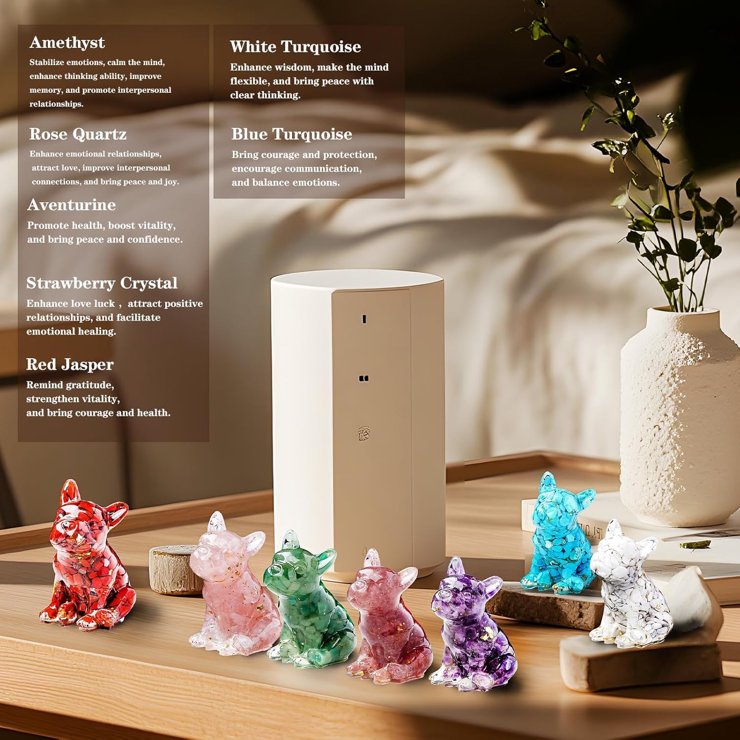 Crystal Resin French Bulldog Gravel Drop Decor Set