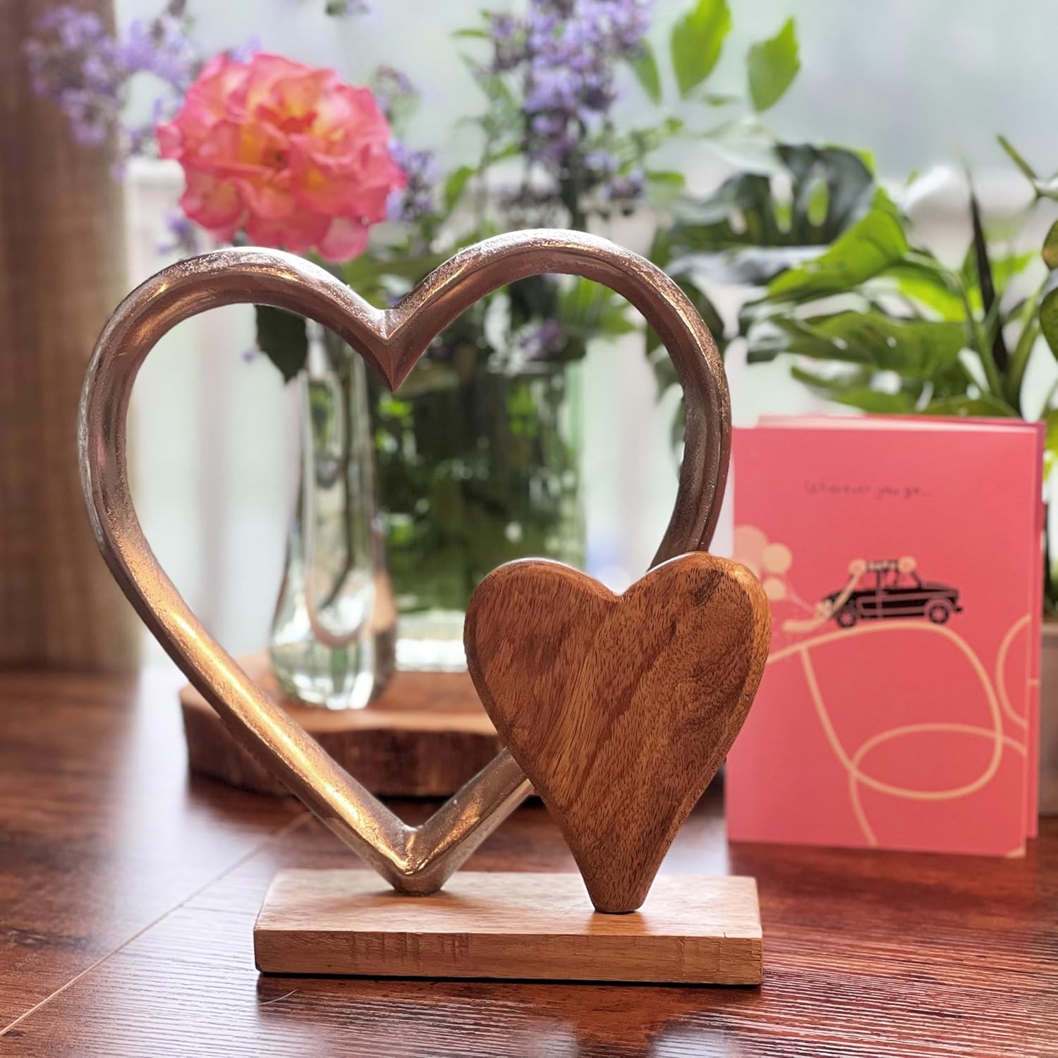WHW Eternity Double Heart Figurine 9 Inches