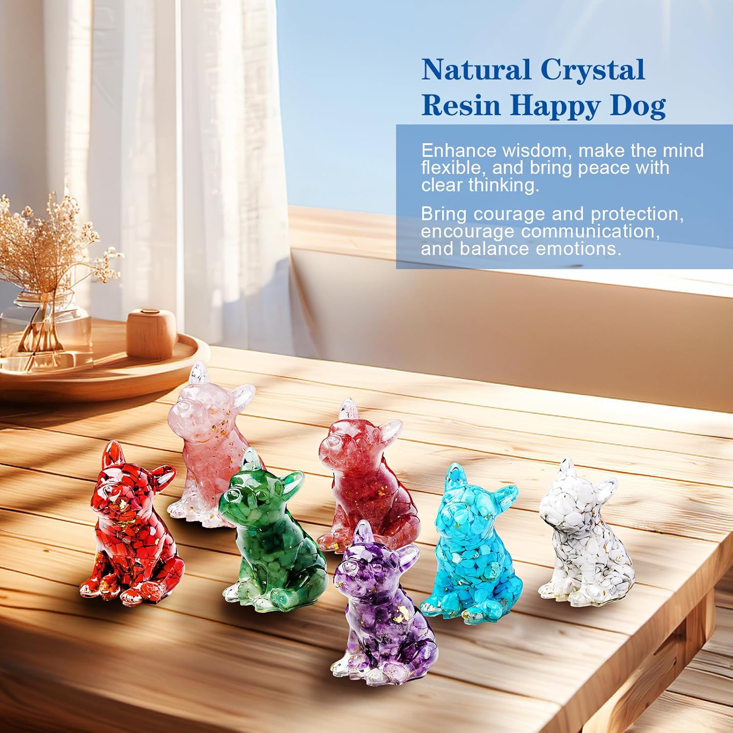 Crystal Resin French Bulldog Gravel Drop Decor Set