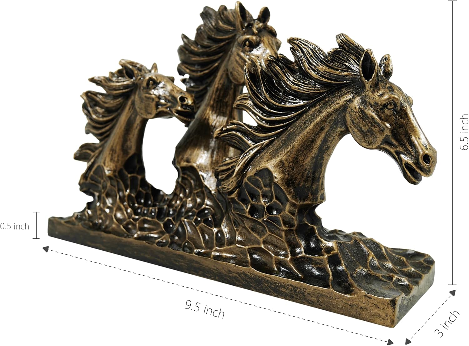 SIMONS SHOP Bronze Horse Sculpture 65 x 95 Animal Figurine for Home Decor
