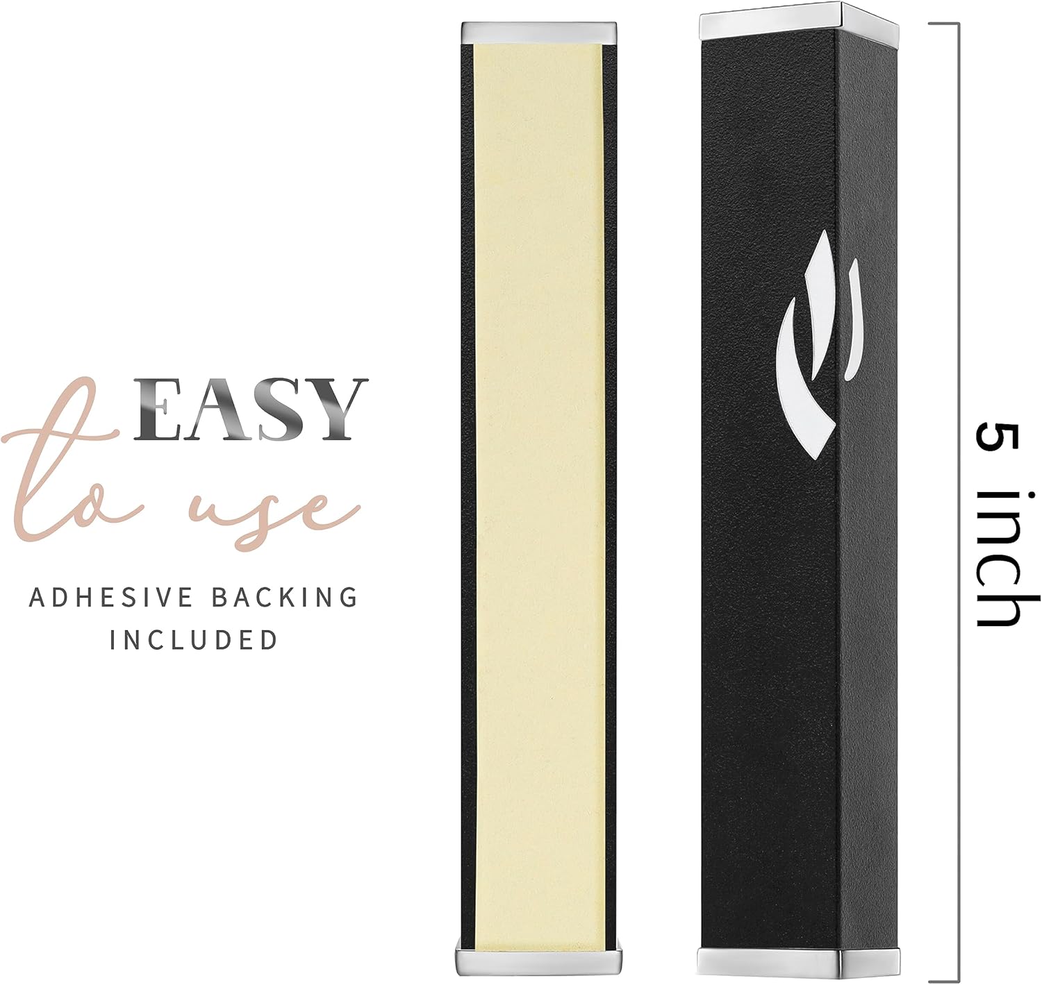 SURI Modern Mezuzah Case with Scroll - Contemporary Door Mezuza in Black Gray