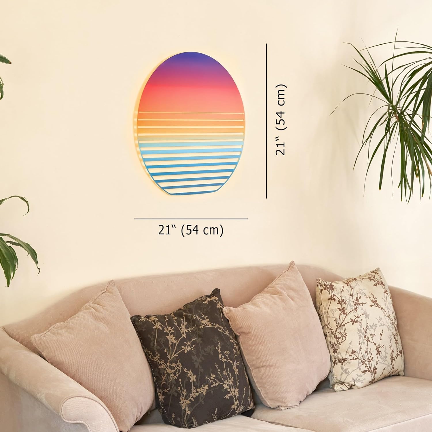 NEODECO Sunset on Sea Metal Wall Art - Large 3D Sculpture