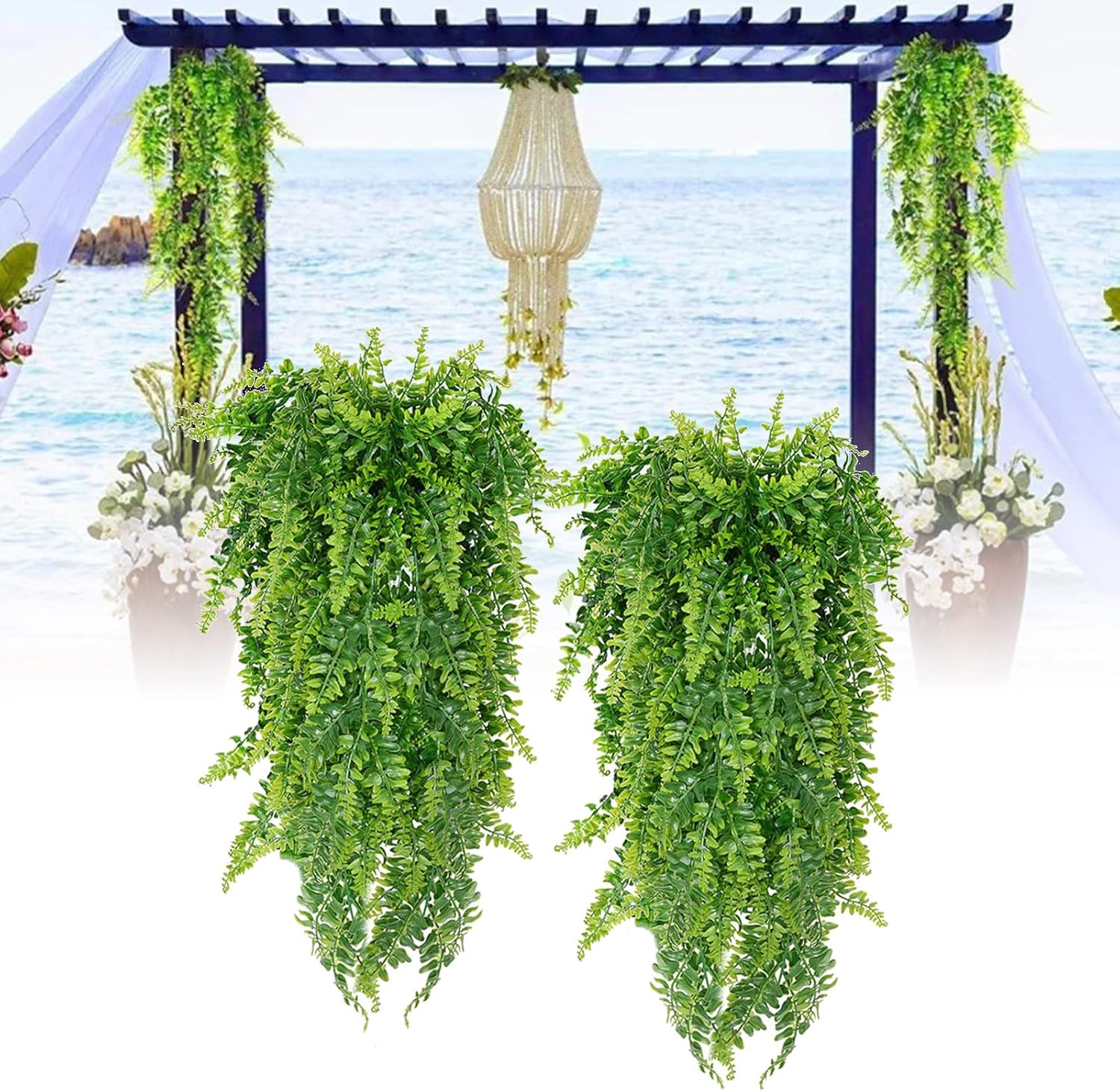 2Pcs Artificial Eucalyptus Teardrop Wreath Greenery Swag 35 Inch Hanging Garland