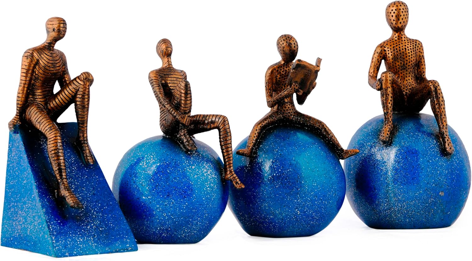 Heritage Handicraft Resin Man Sitting Ball Figurine Set of 4