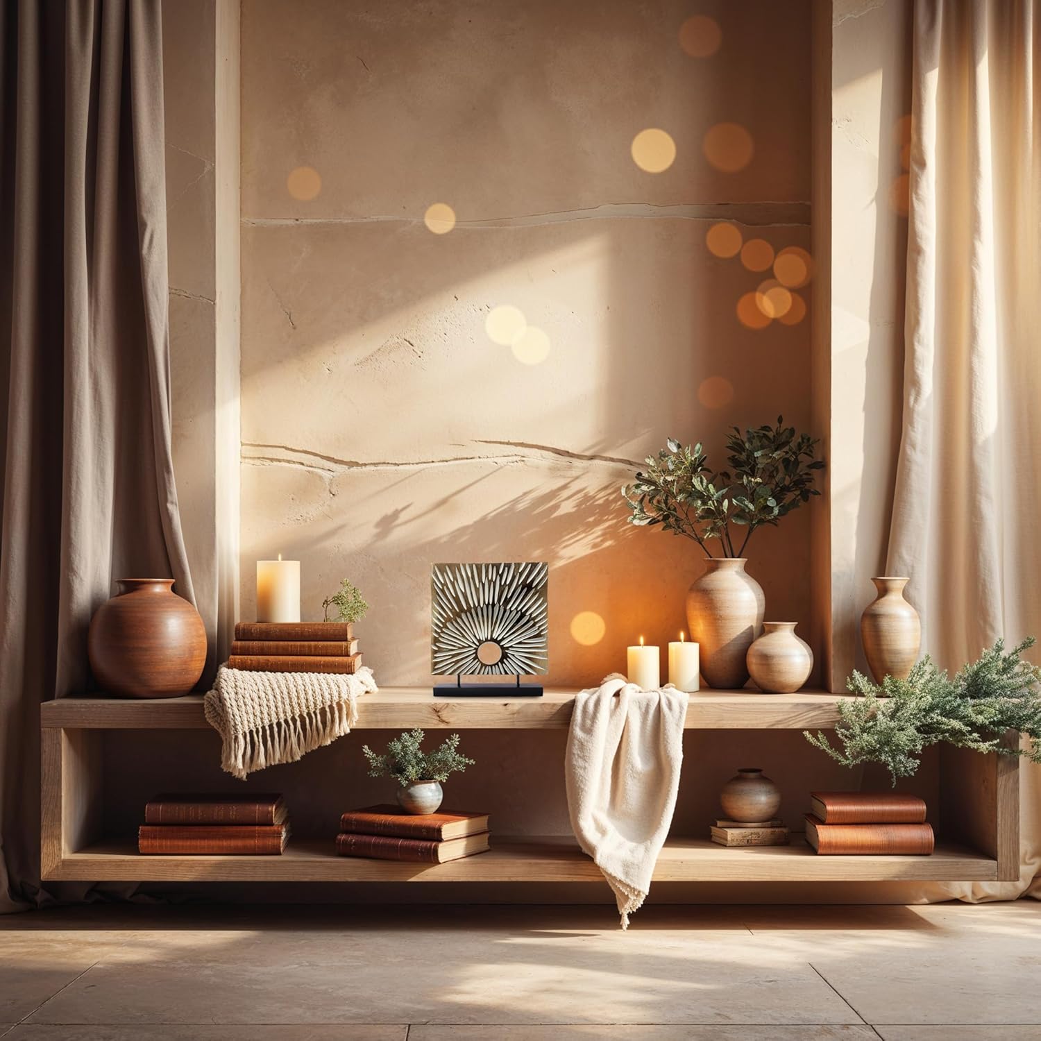 Decozen Handcrafted Solid Wood Centerpiece for Home Decor