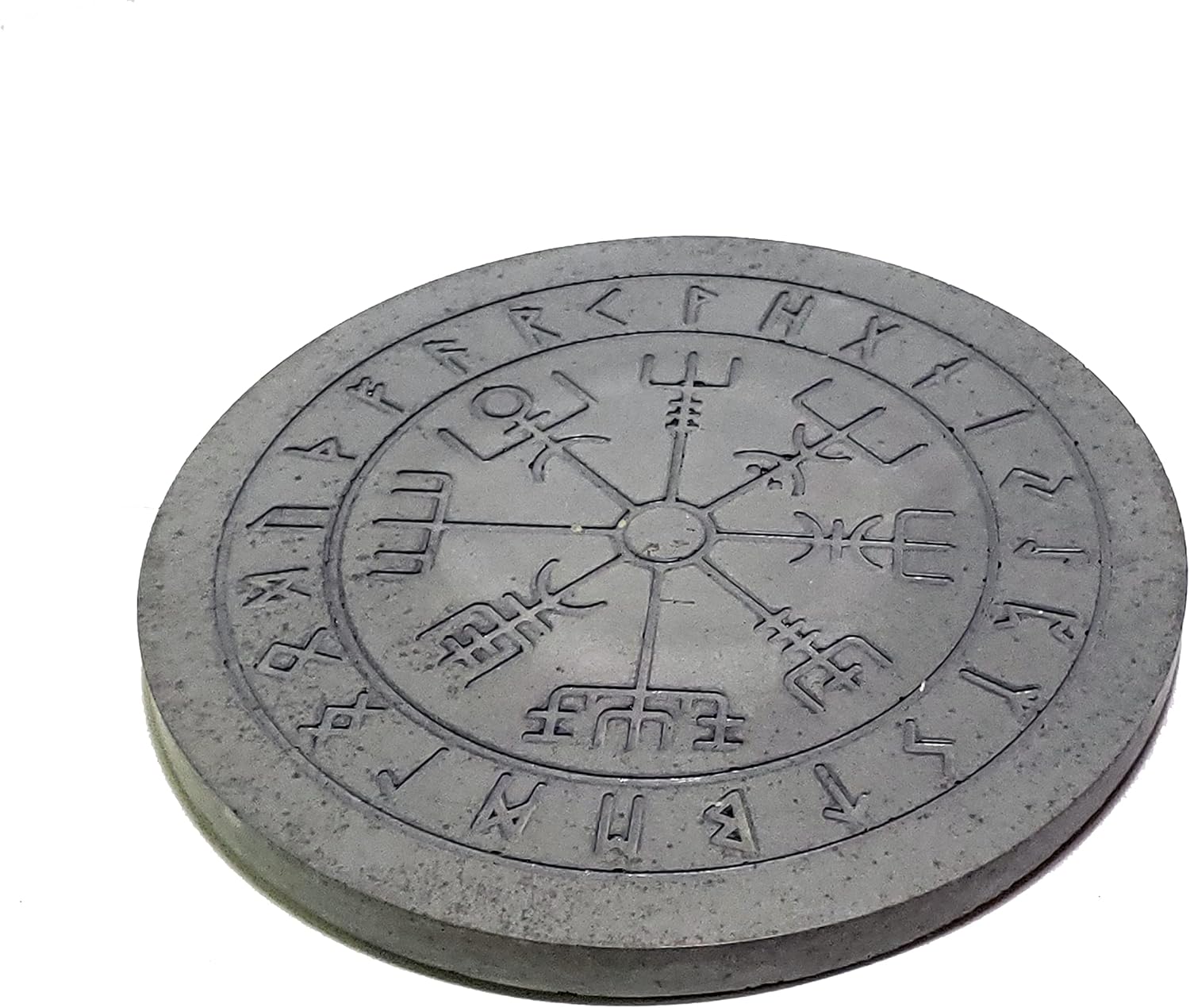 Viking Vegvisir Stone Altar Display Riser Black