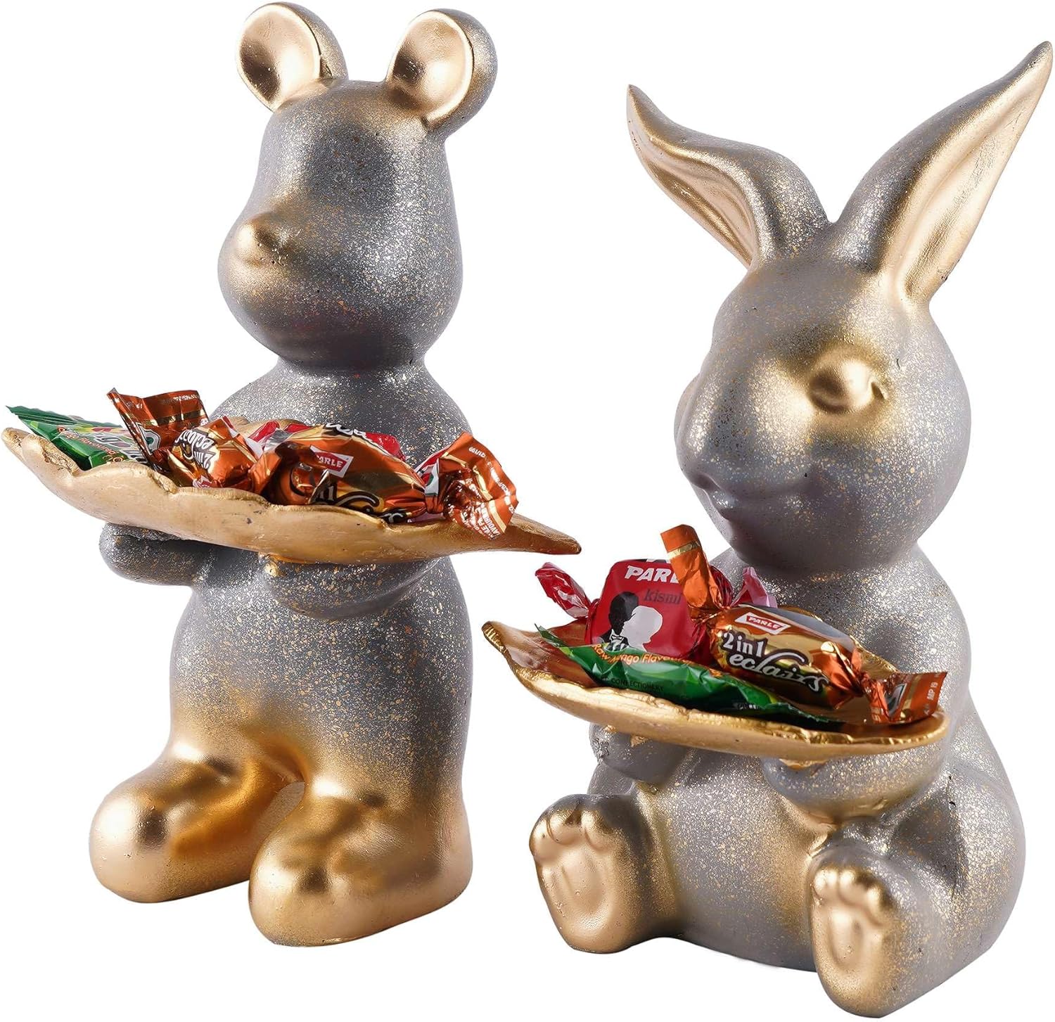 Iconic E Craft Set of Two Decorative Rabbit Statues