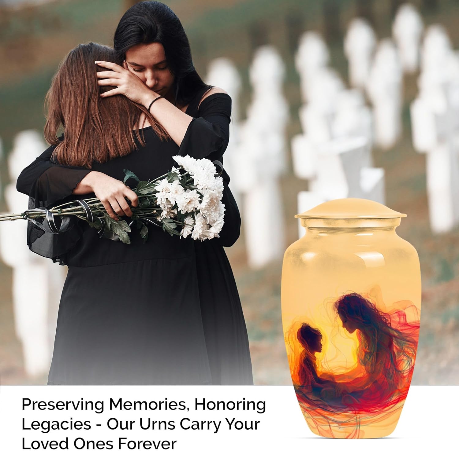 Unique Funeral Urns for Human Ashes - Elegant Decorative Urns Combo