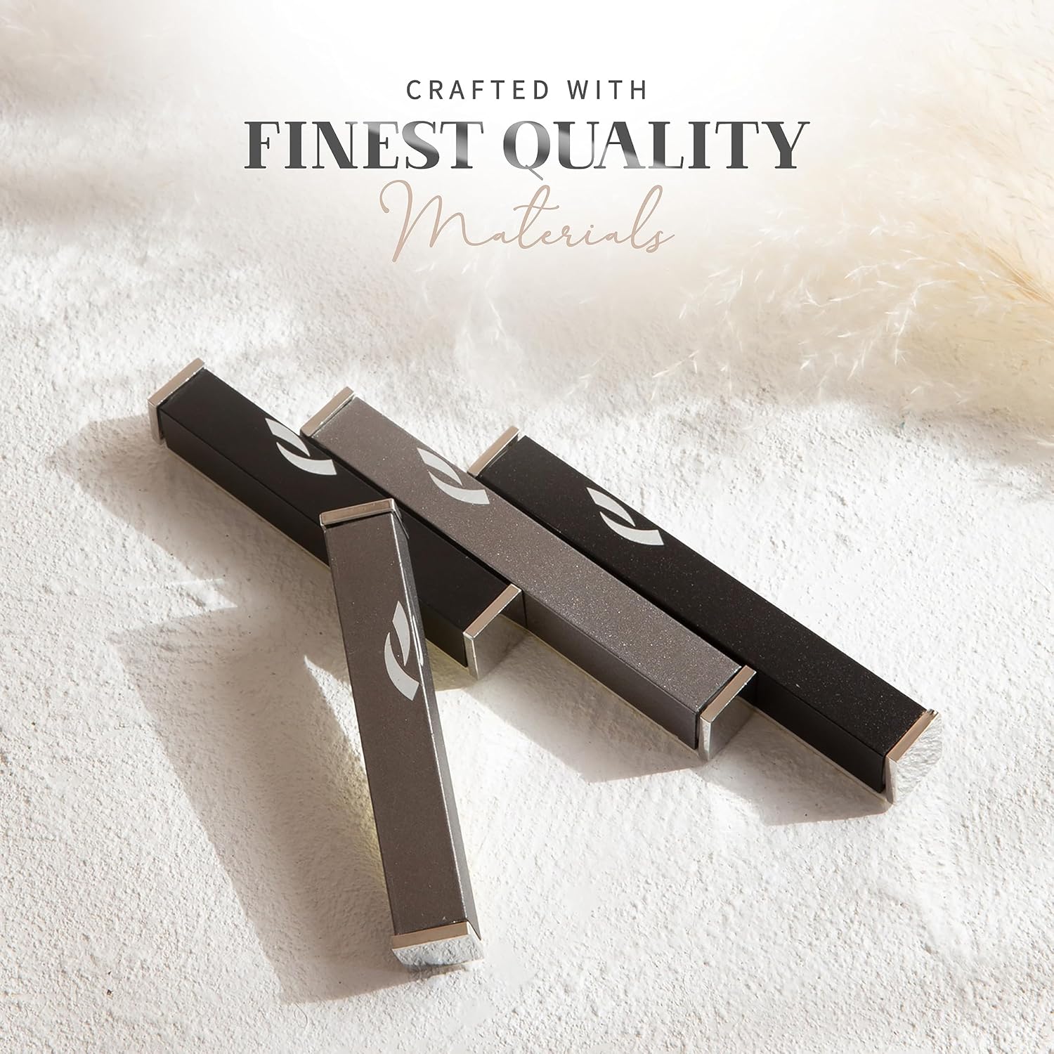 SURI Modern Mezuzah Case with Scroll - Contemporary Door Mezuza in Black Gray