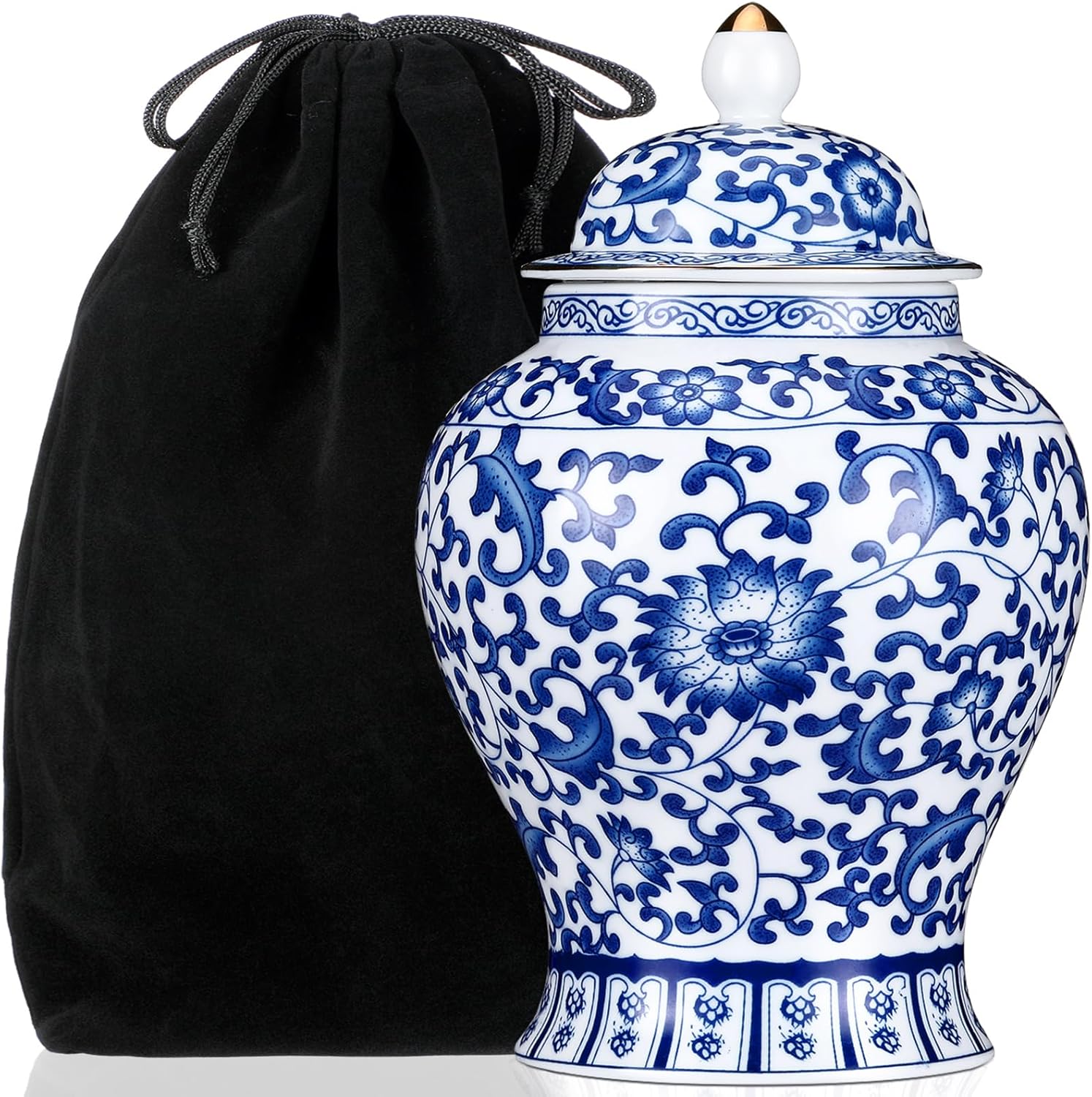 Small Blue Ceramic Cremation Urn for Adult Ashes