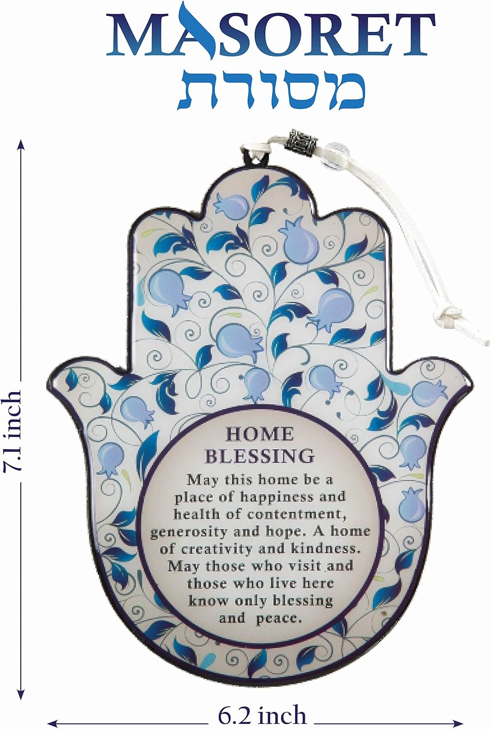 Epoxy Hamsa Wall Hanging with Purple Pomegranates Motif