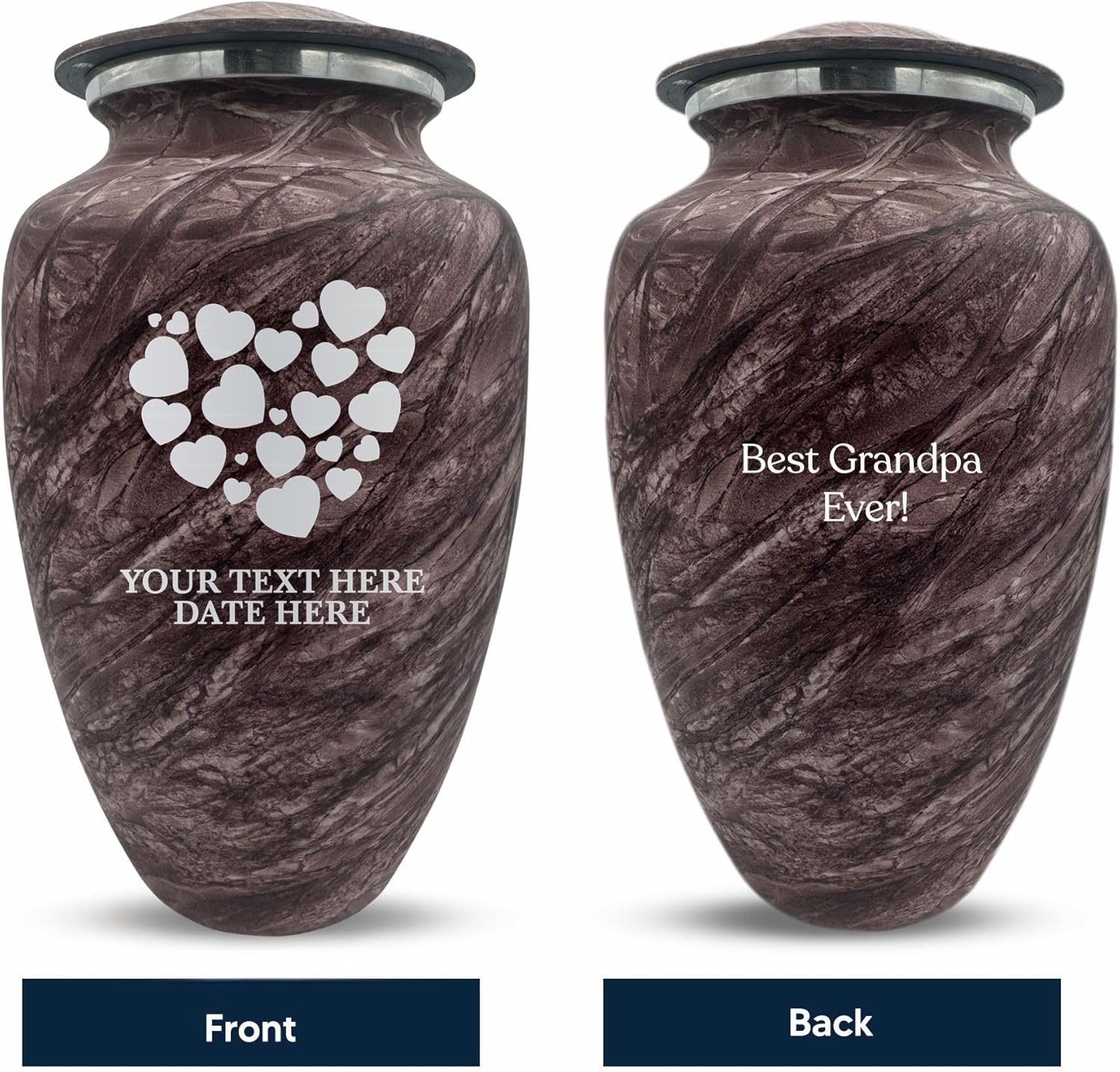 Custom Large Adult Cremation Urn - Soft Whisper Burgundy