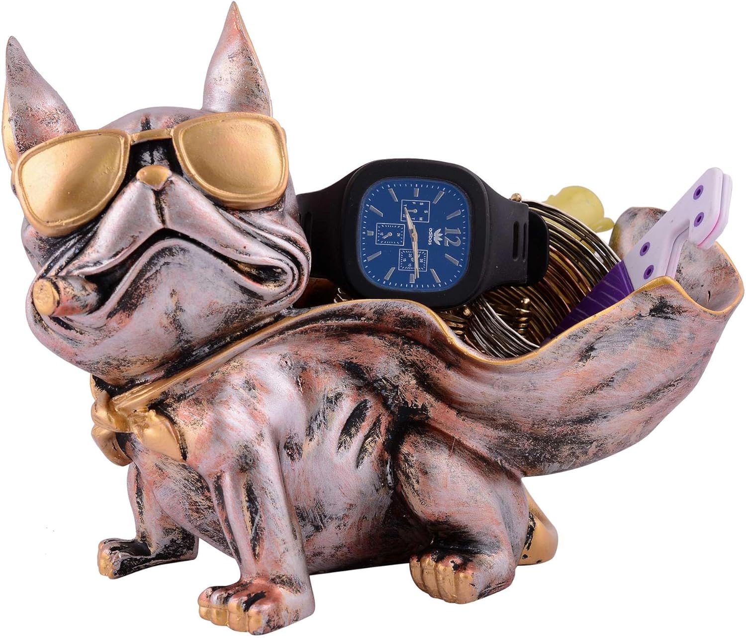 Cute Cool Dog Sculpture with Plate for Home Decor 1