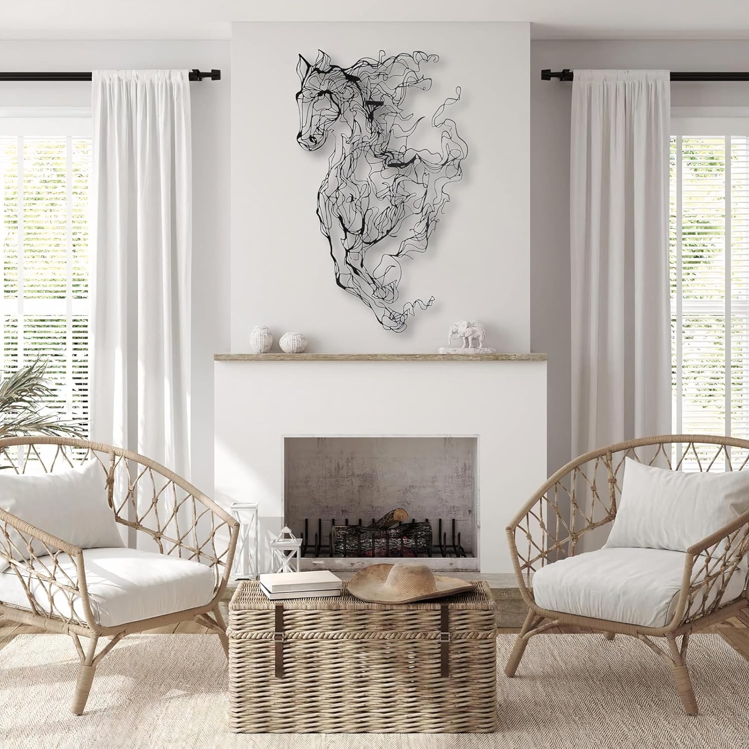 PLTZCRAFT Horse Wall Art Decor Sculpture 39x24in