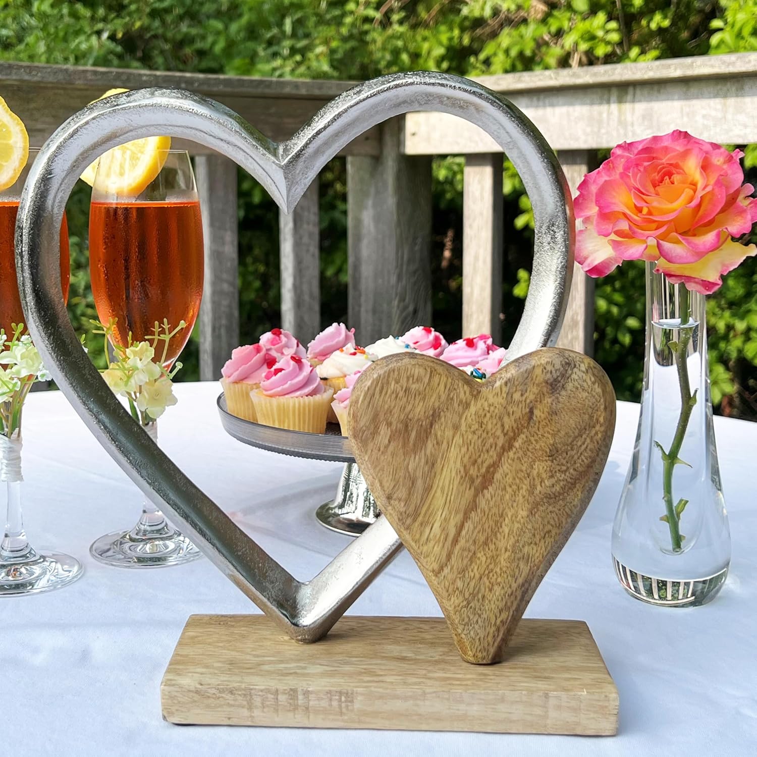WHW Eternity Double Heart Figurine 9 Inches