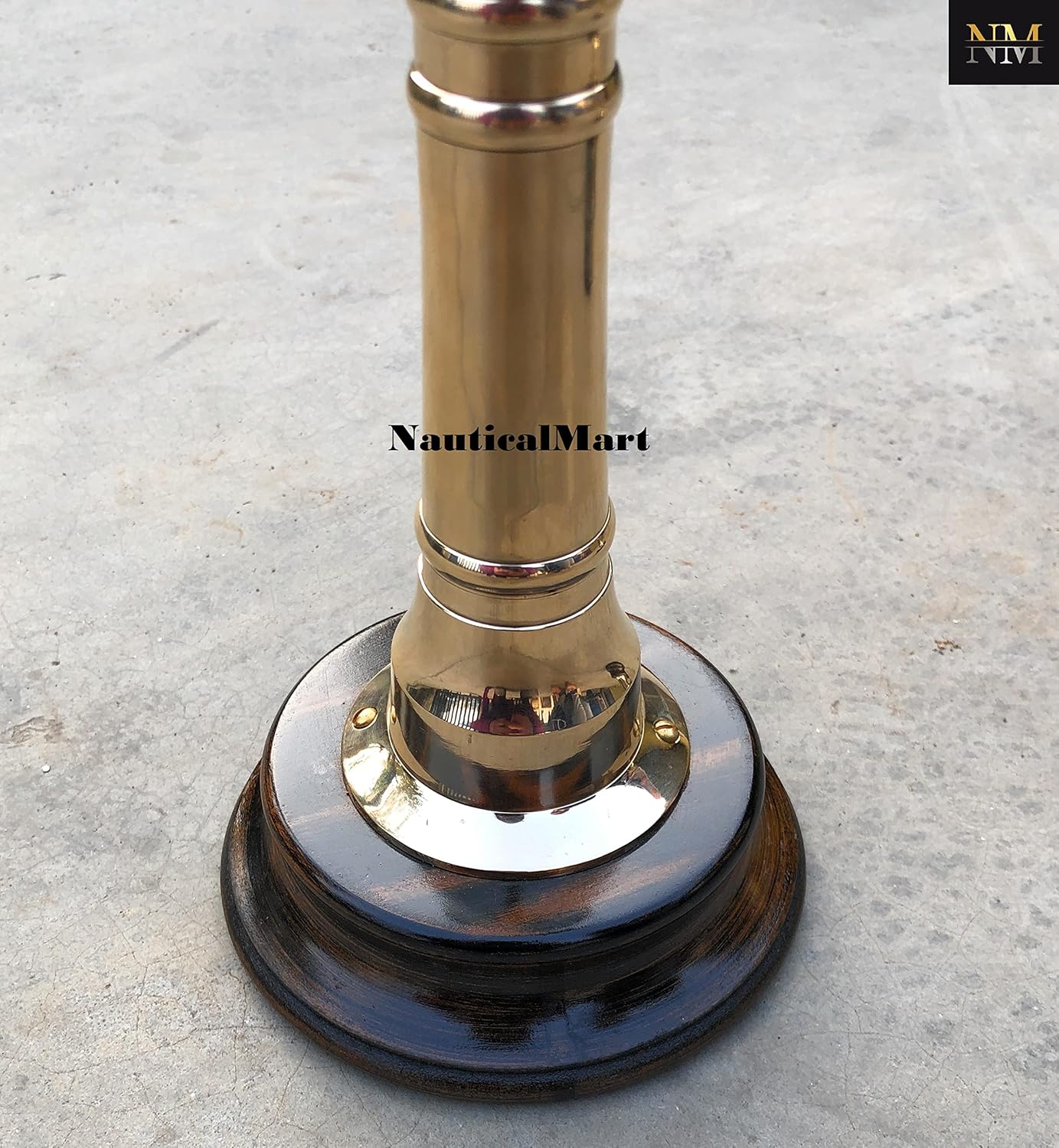 Brass Nautical 12 Inch Ship Engine Order Telegraph with Wooden Base