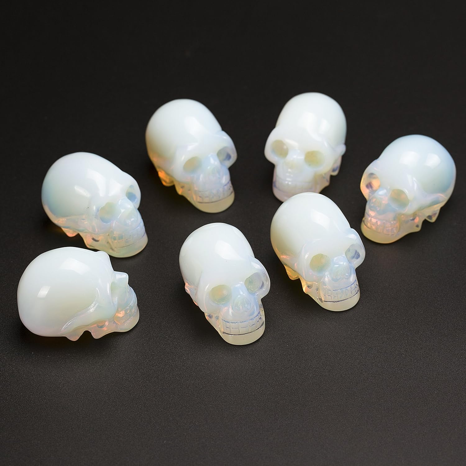 20 Inch Natural Carved Skull Crystal Reiki Healing Stone Statue