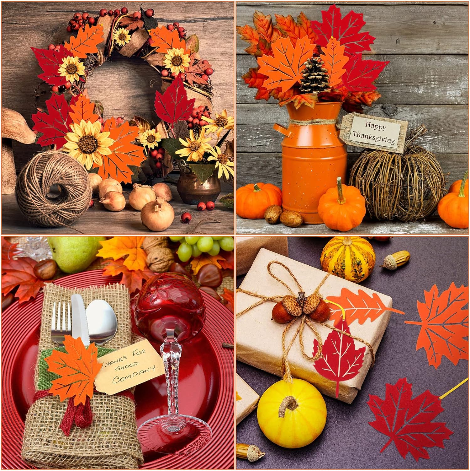 Tatuo 24 Pcs Fall Tree Decorations for Thanksgiving