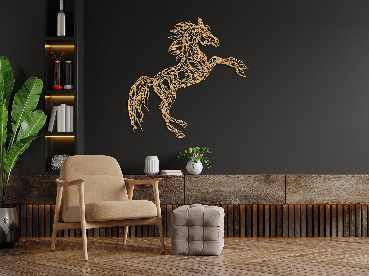 DecoSoul 3D Shadow Metal Horse Wall Art