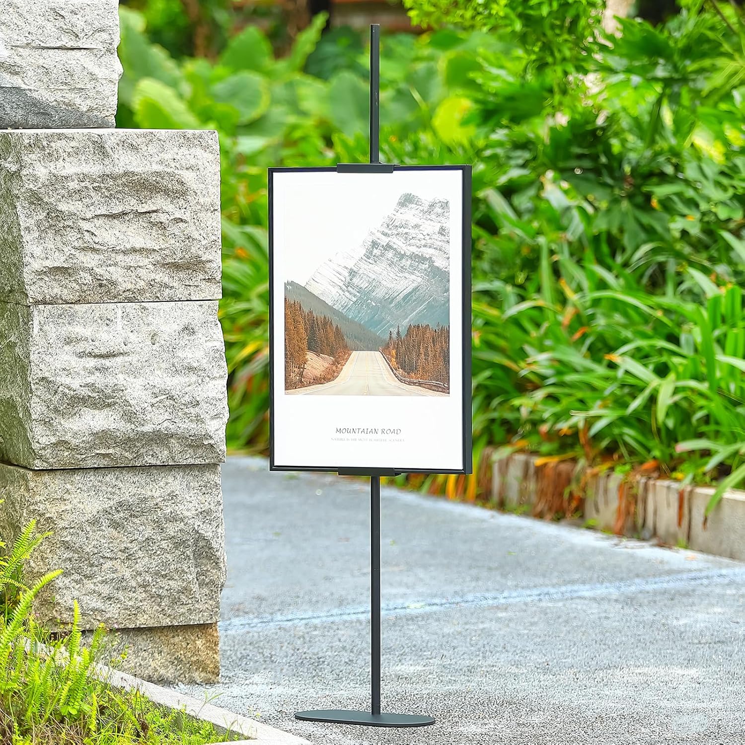 Ironlux Adjustable Easel Stand for Sign Display Black Metal Floor Easel for Art Frames up to 64