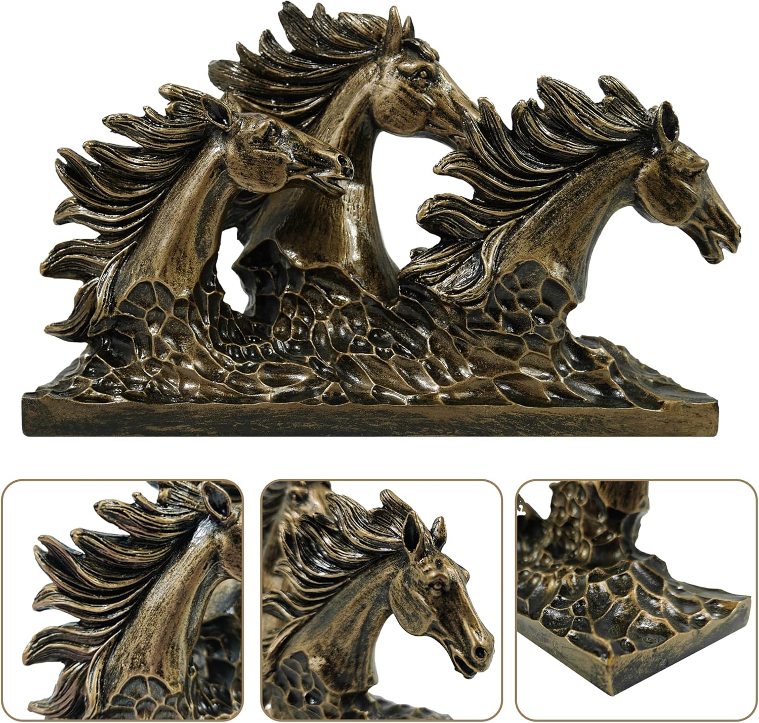 SIMONS SHOP Bronze Horse Sculpture 65 x 95 Animal Figurine for Home Decor
