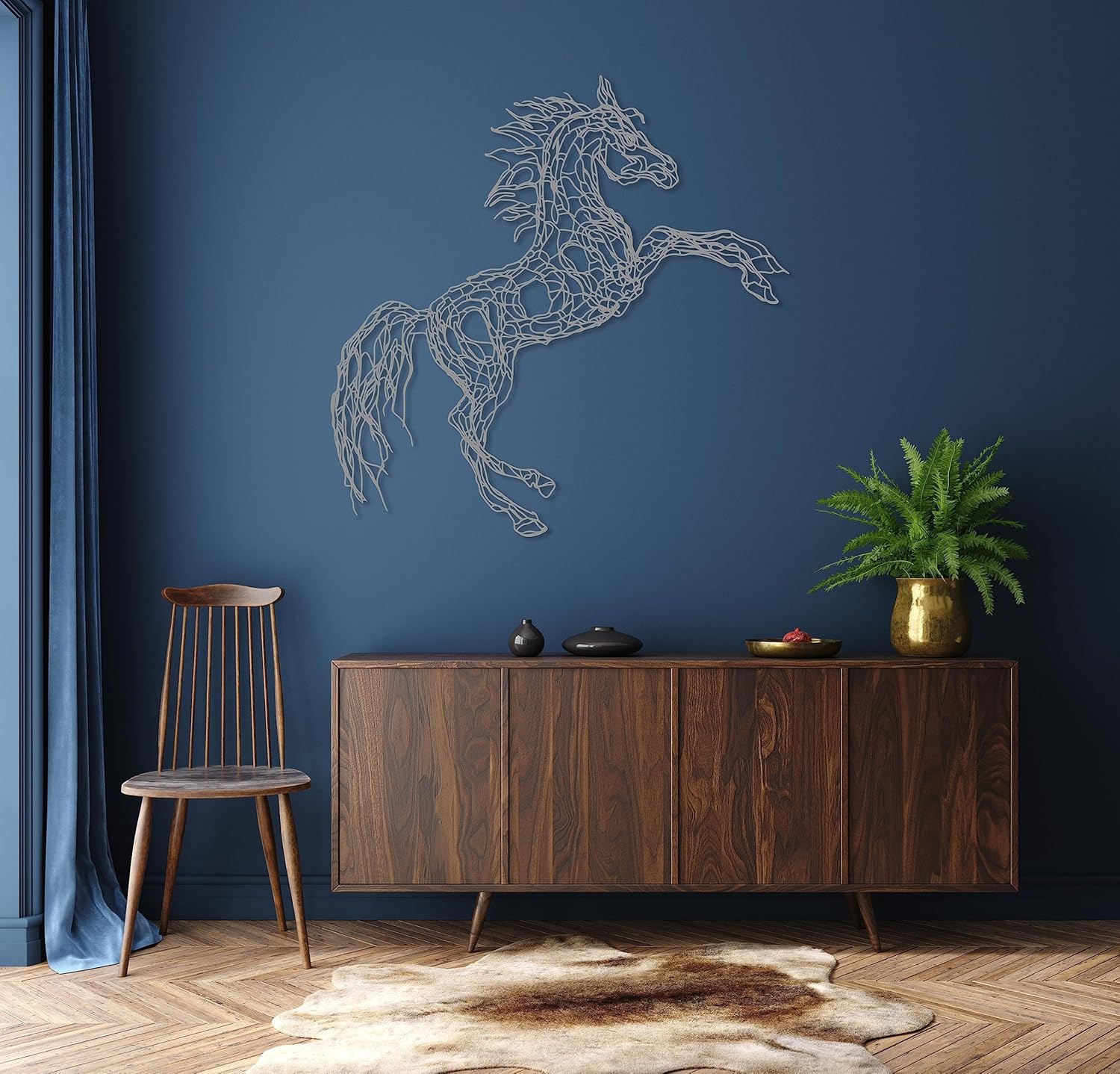 DecoSoul 3D Shadow Metal Horse Wall Art