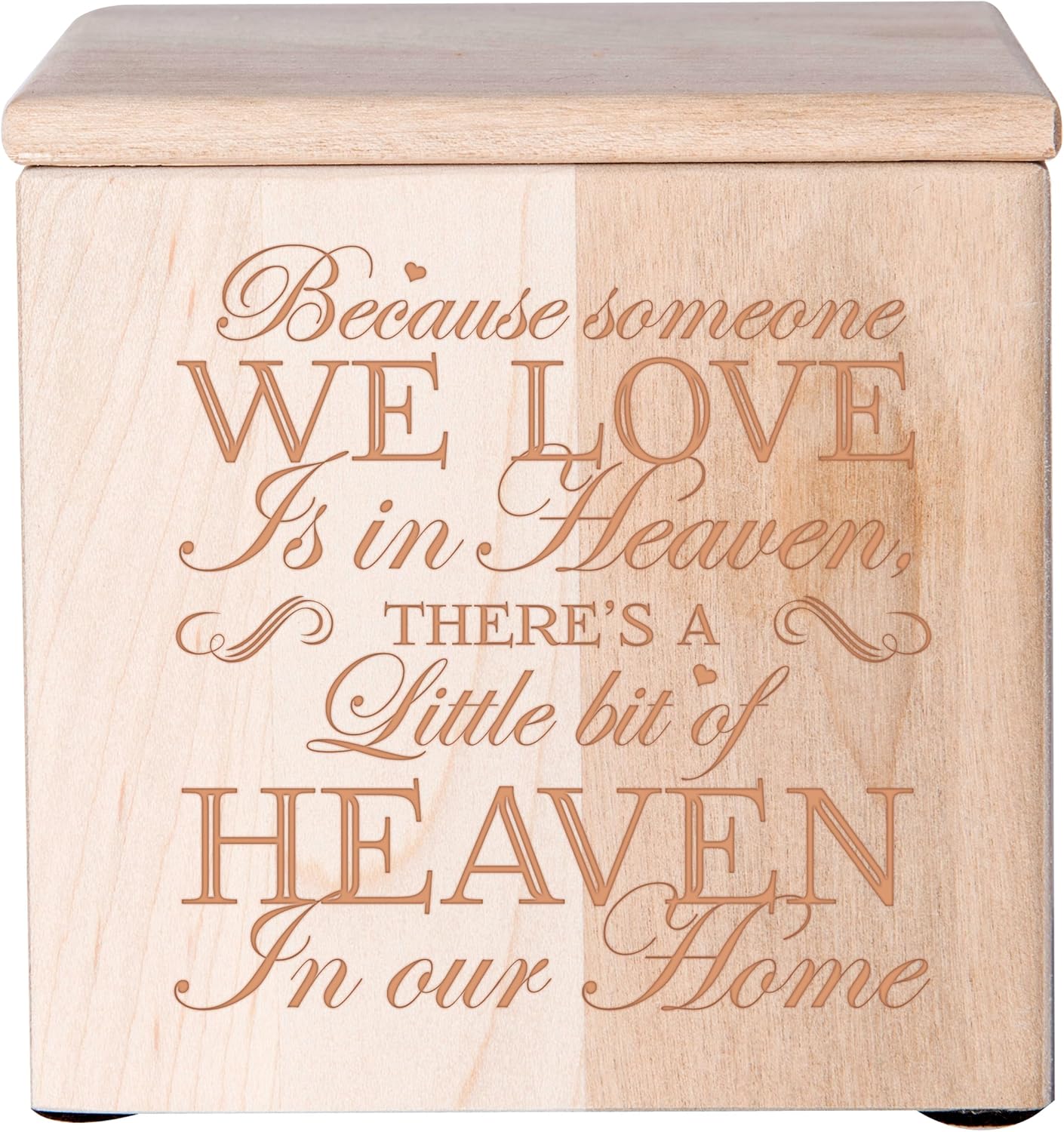 Cremation Urn for Human or Pet Ashes - Maple Keepsake Box