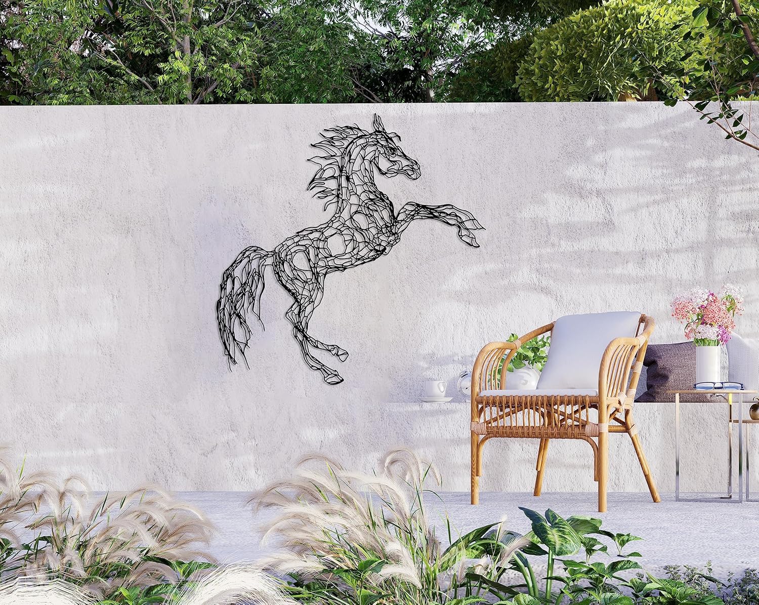 DecoSoul 3D Shadow Metal Horse Wall Art