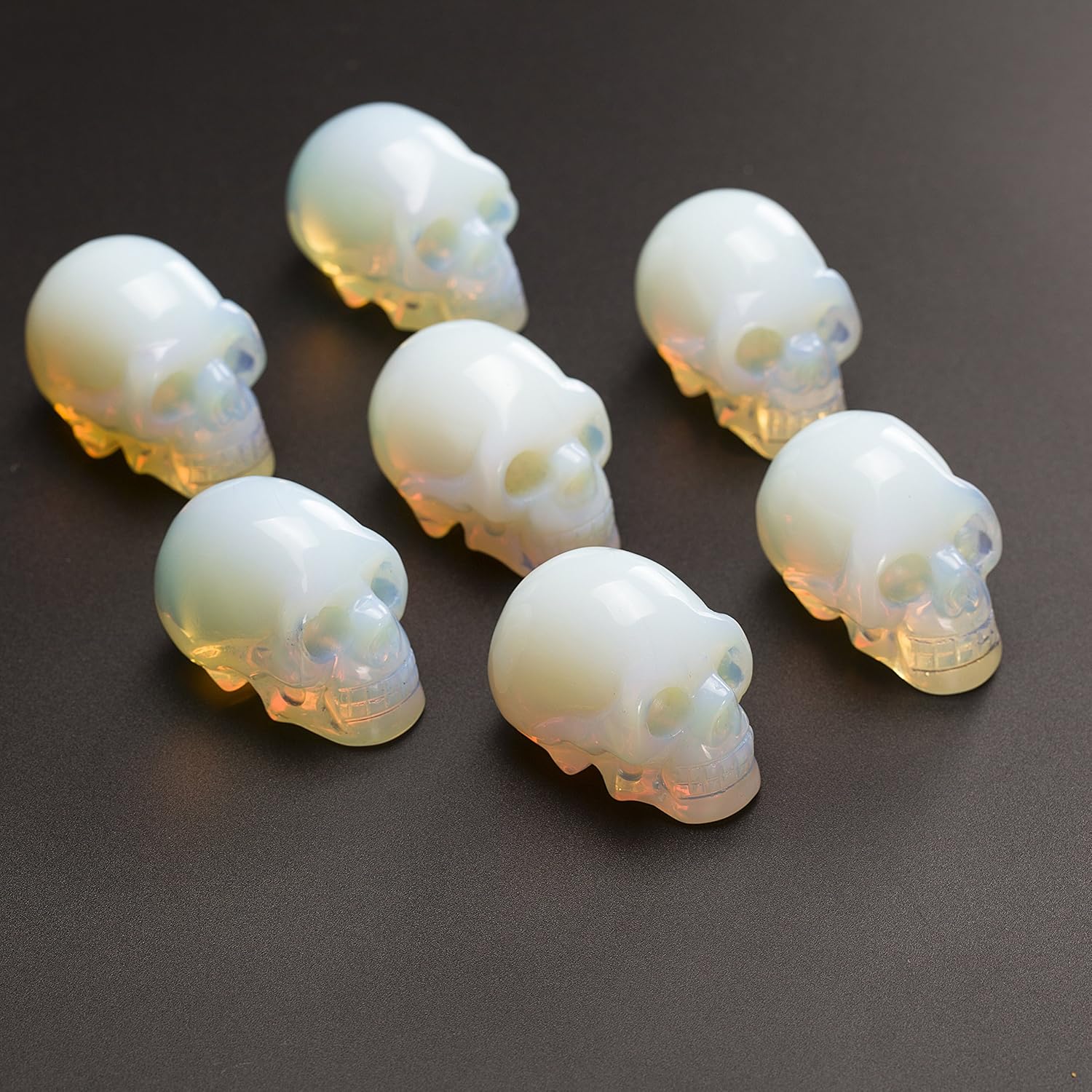 20 Inch Natural Carved Skull Crystal Reiki Healing Stone Statue